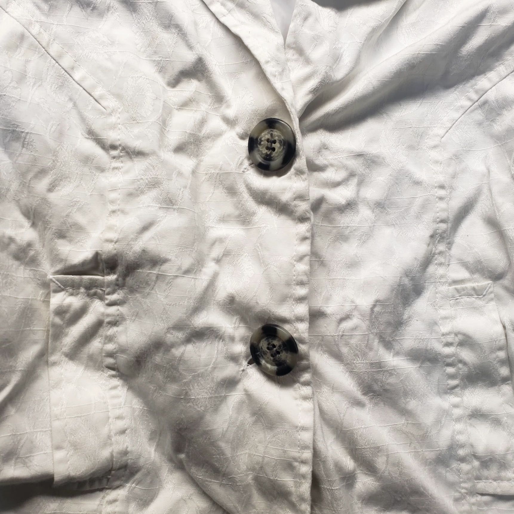 Vintage Kim Rogers Women's Jacket Solid White Button-Down Acrylic Blend Size 14 Office Casual Size XL / US 12-14 / IT 48-50 - 2 Thumbnail