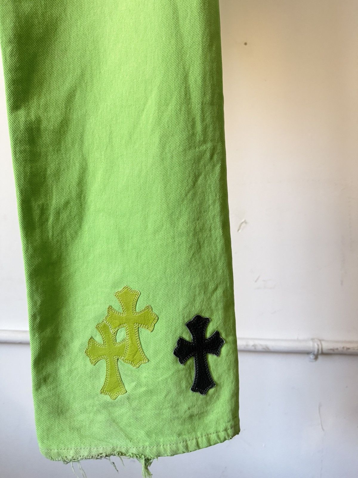 Chrome Hearts Chrome Hearts Lime Green 501 Patch Jeans Size US 33 - 7 Thumbnail