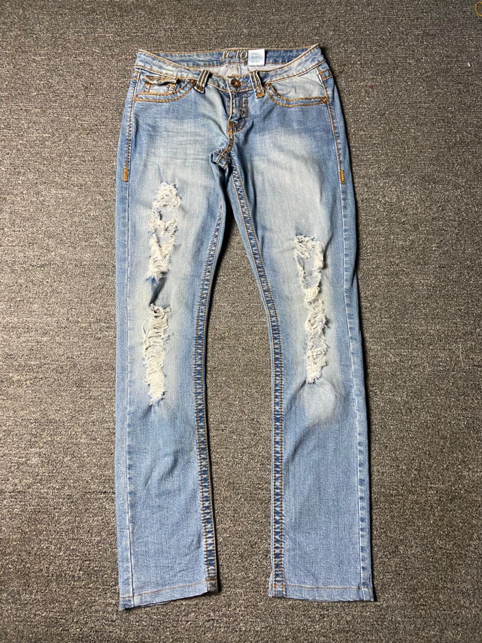 Japanese Brand JCJQ Brand Distressed Denim Ripped Jeans (162) Size 30" / US 8 / IT 44 - 1 Thumbnail