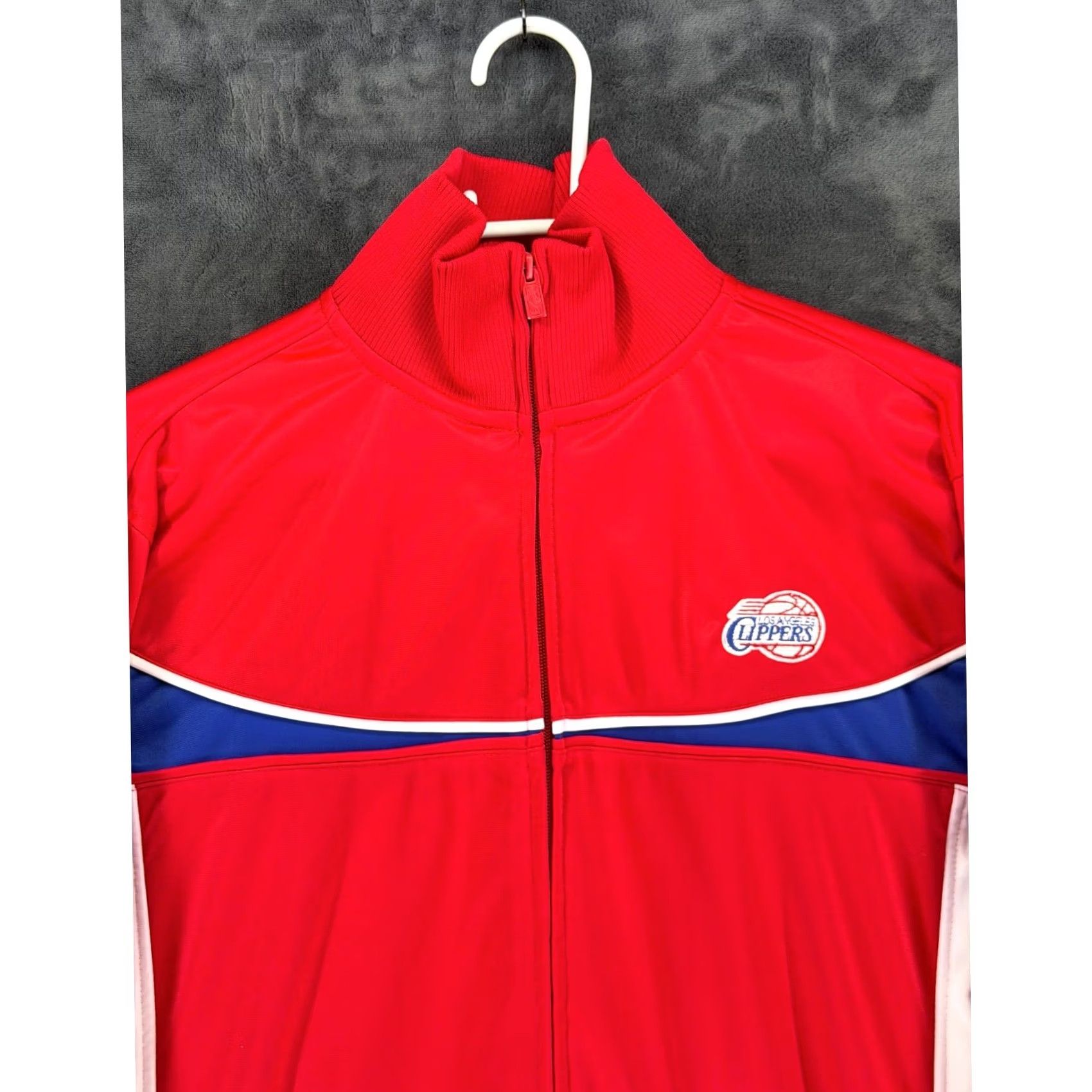 NBA VINTAGE NBA UNK Los Angeles Clippers Track Jacket Mens XL Red White Blue Full Zip NBA Size US XL / EU 56 / 4 - 2 Thumbnail