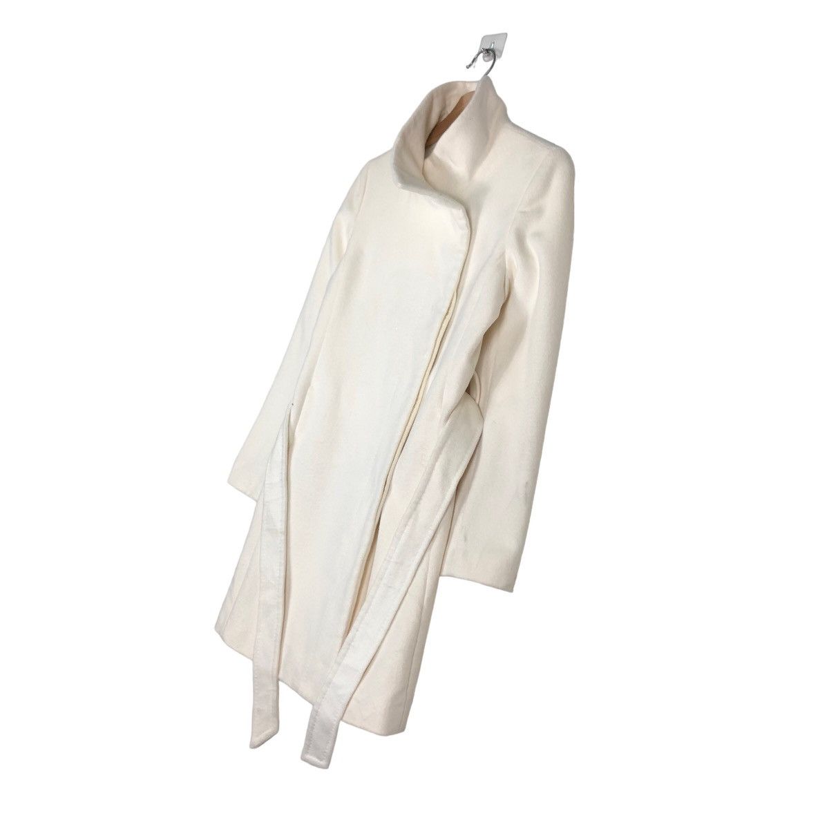 Japanese Brand 🔥Rich Pearl White Wool Long Jacket Ined Angora Japan Made Size US M / EU 48-50 / 2 - 2 Thumbnail