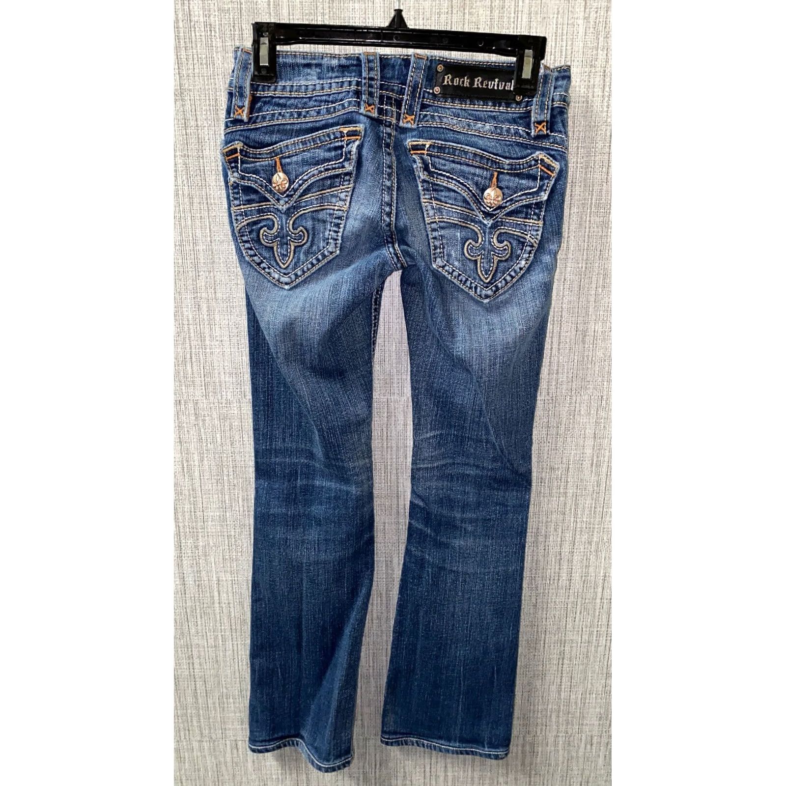 Vintage Rock Revival Jeans Patti Boot Denim Womens Blue 26 x 27.5 Regular Mid Rise Boots Size 27" / US 4 / IT 40 - 2 Thumbnail