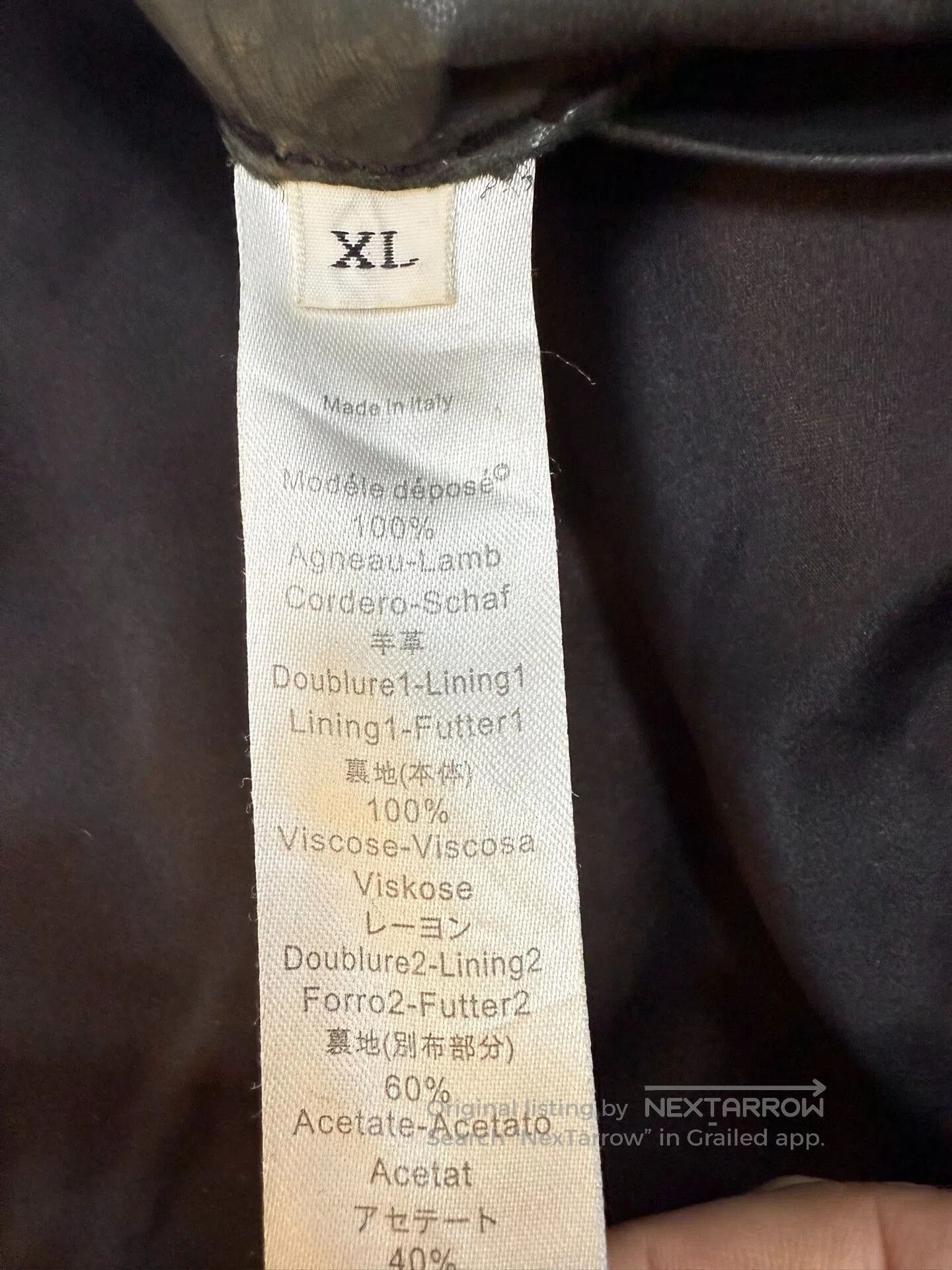 Kenzo KENZO Men's Leather Jacket with Embroidery. Size US XL / EU 56 / 4 - 5 Thumbnail