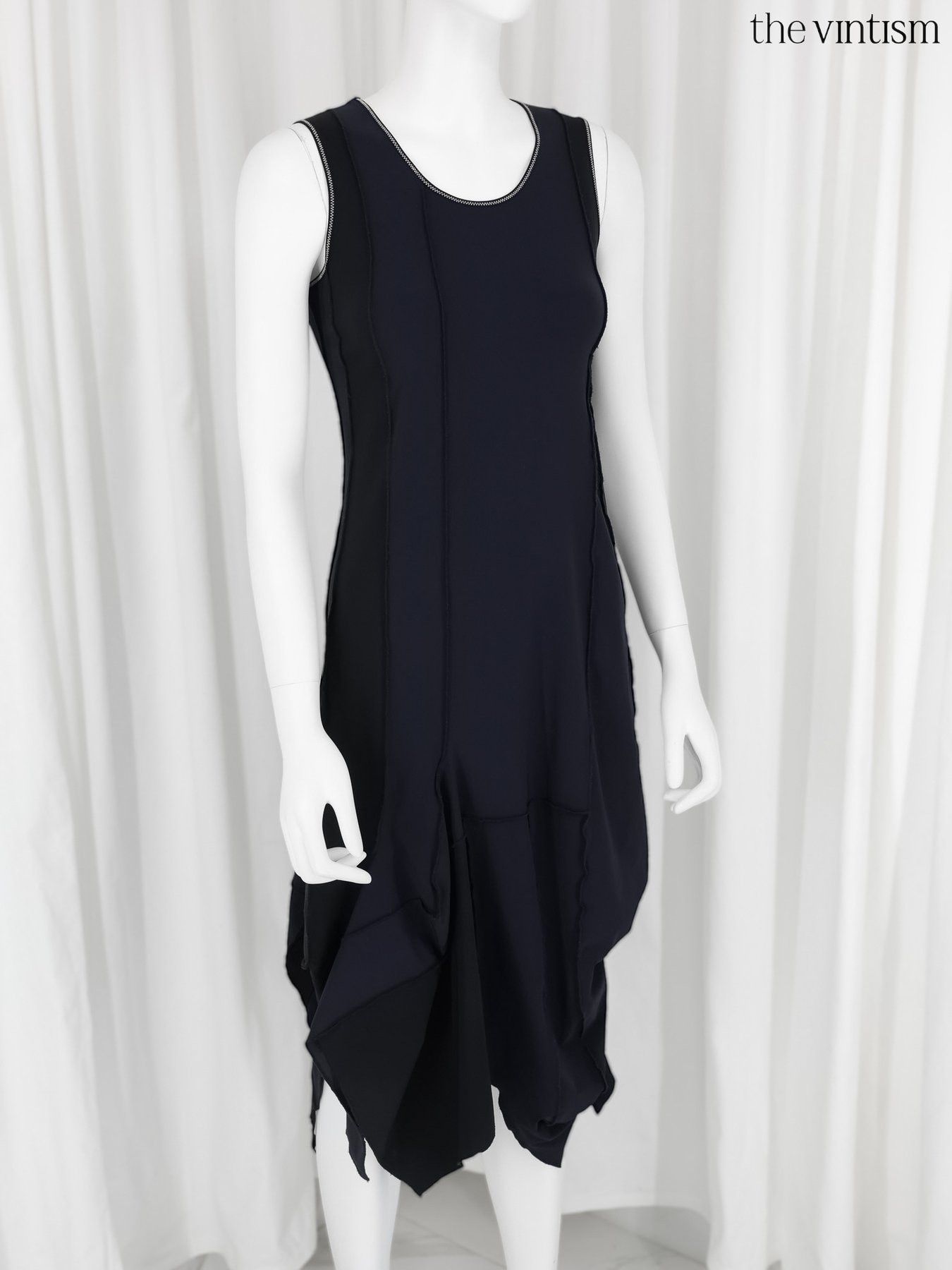 Marithe + Francois Girbaud Marithe + Francois Girbaud Archival Navy Stretch Nylon Dress Size S / US 4 / IT 40 - 2 Thumbnail