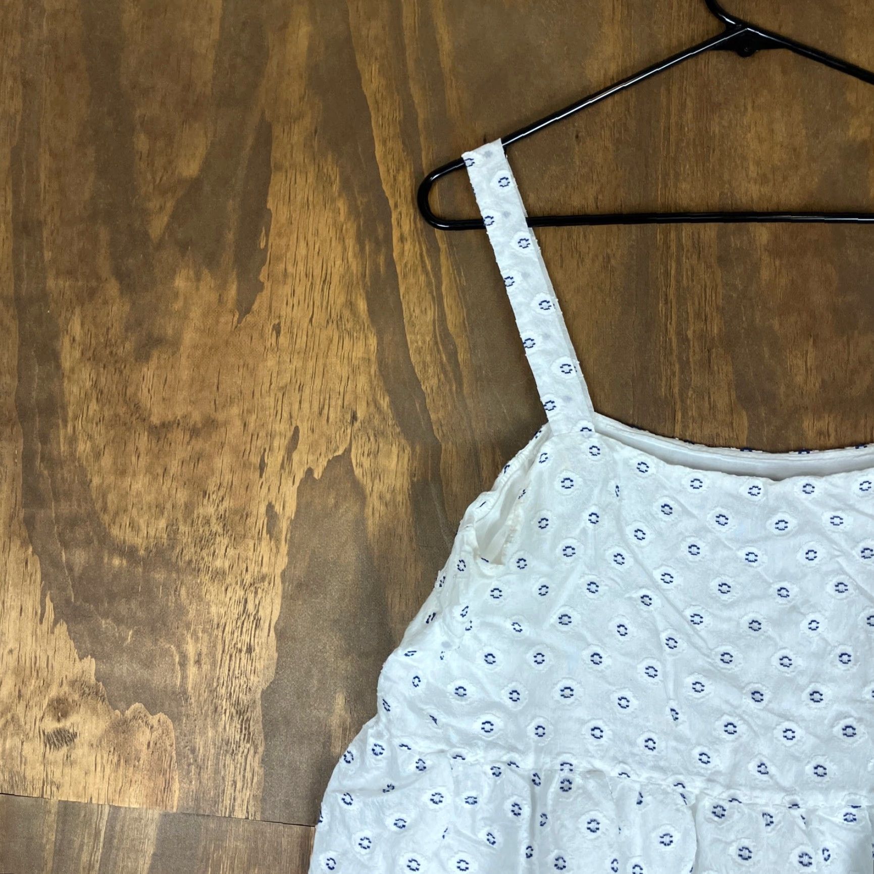 Loft LOFT Womens Blouse White Blue Sweetheart Tank Lined Lightweight 12 Shirt Womens Adult 12 White Blue Size XL / US 12-14 / IT 48-50 - 4 Thumbnail