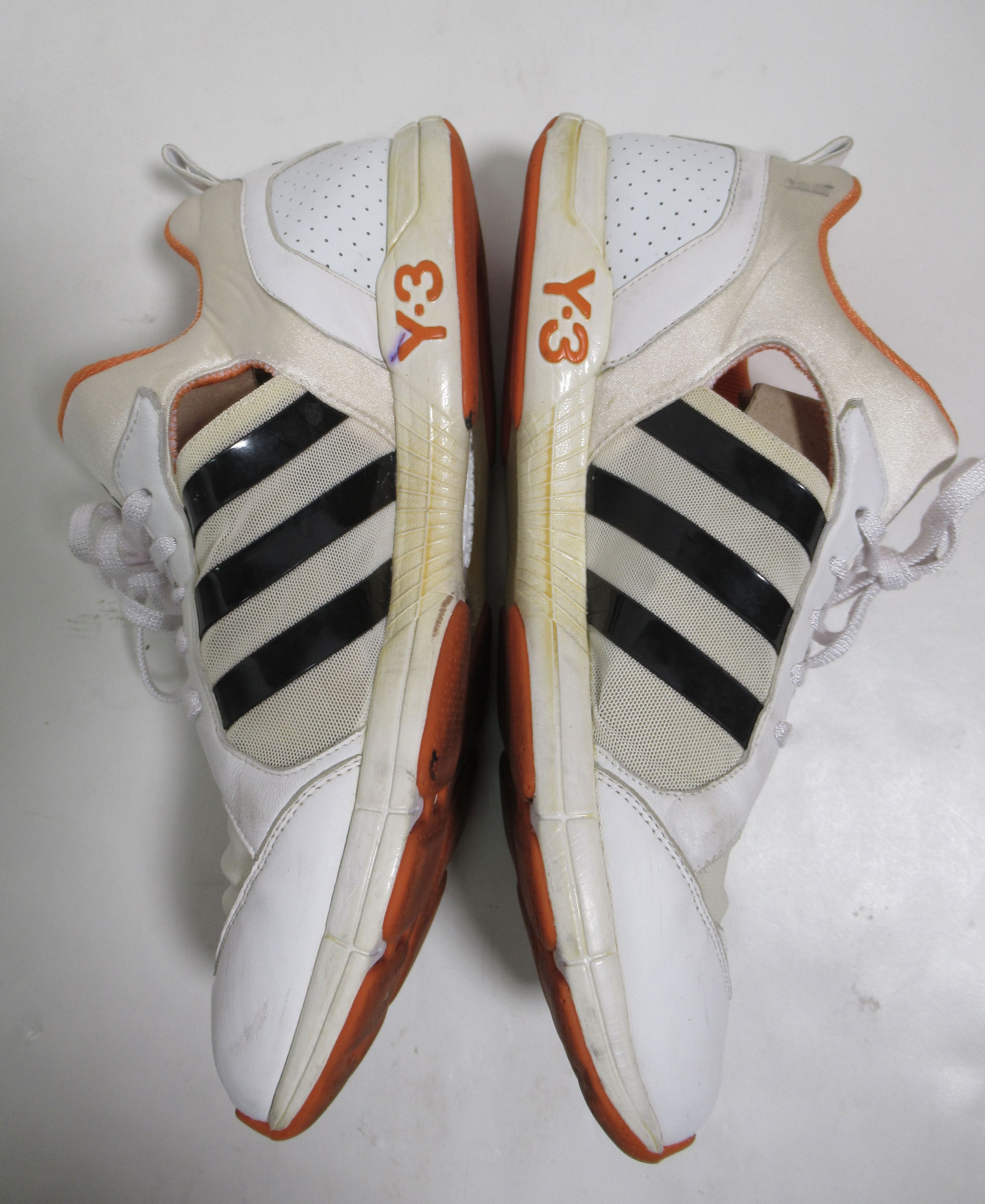 Y-3 Y-3 Breathable Leather Mesh Sneaker White Orange G17526 Size US 11.5 / EU 44-45 - 8 Thumbnail
