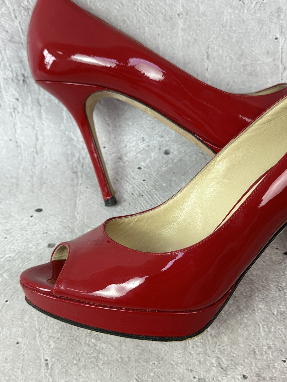 Jimmy Choo Jimmy Choo Made in Italy Patent Leather Red Heels With Box Size US 6 / IT 36 - 9 Thumbnail