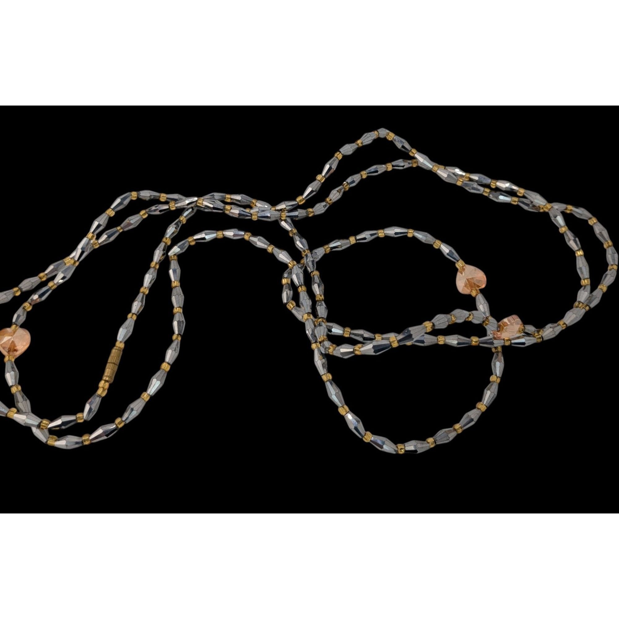 Handmade Handmade Glam Long Beaded Necklace With Mirror Glass & Heart Size ONE SIZE - 3 Thumbnail