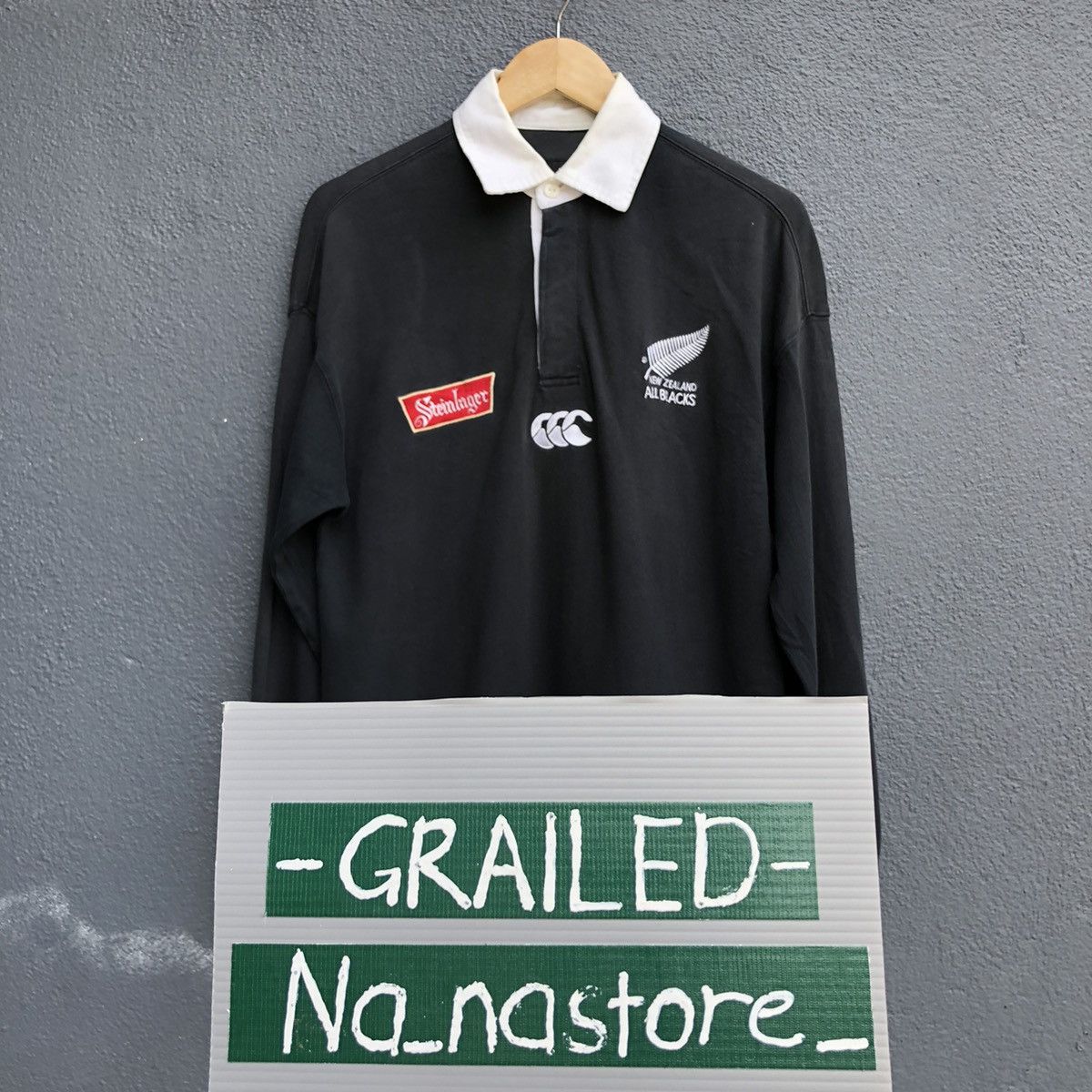 Canterbury of New Zealand Vintage 1994 New Zealand All Black Steinlager Rugby TShirt Size US S / EU 44-46 / 1 - 2 Thumbnail