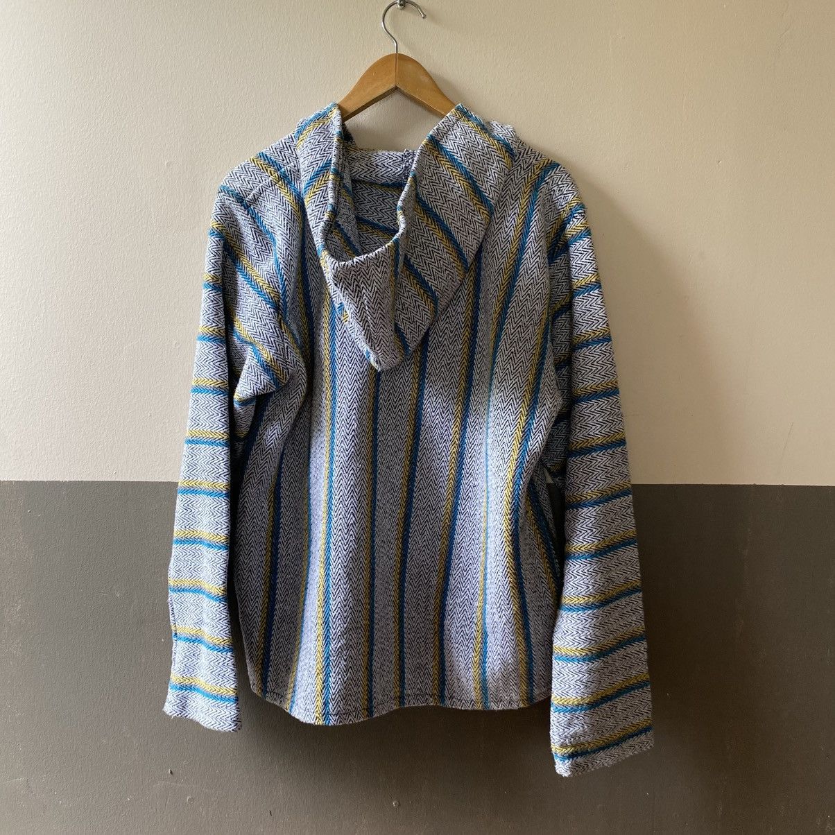 Vintage White Striped Baja Hoodie Pullover Size US L / EU 52-54 / 3 - 2 Thumbnail