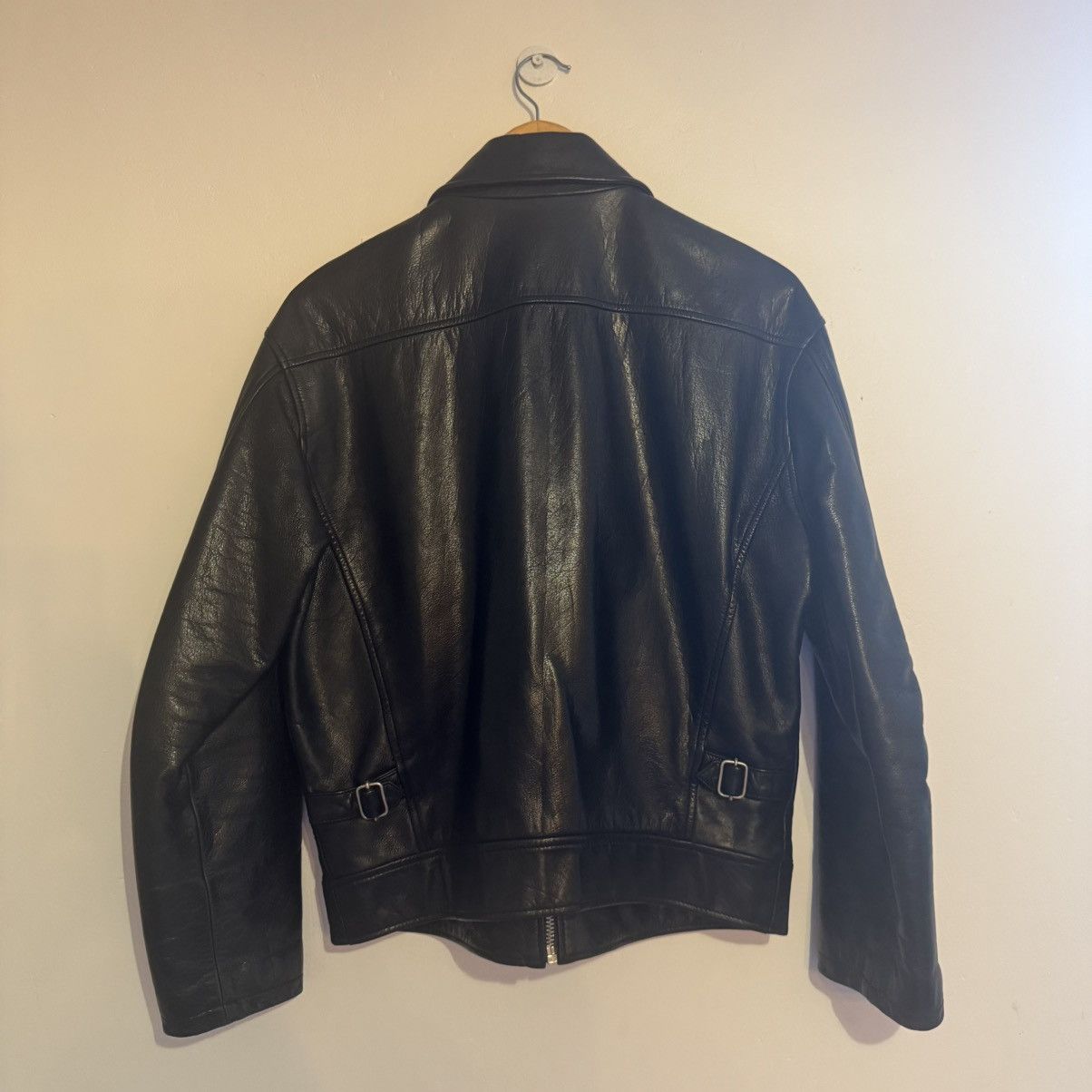 DKNY 90s DKNY Donna Karan Leather Jacket Black Collared Zip Size US M / EU 48-50 / 2 - 2 Thumbnail