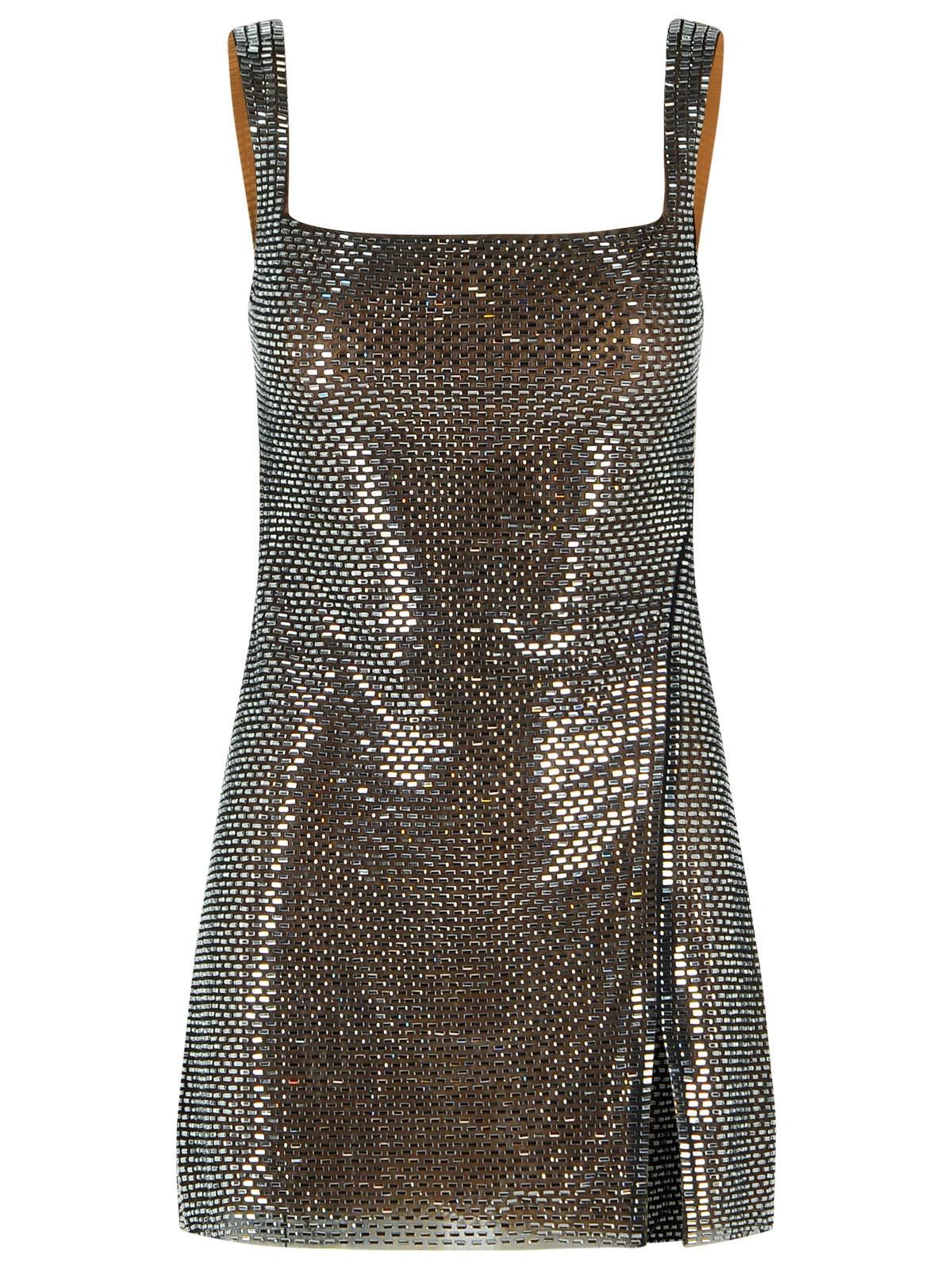 SELF PORTRAIT 'Rhinestone' Grey Polyester Dress