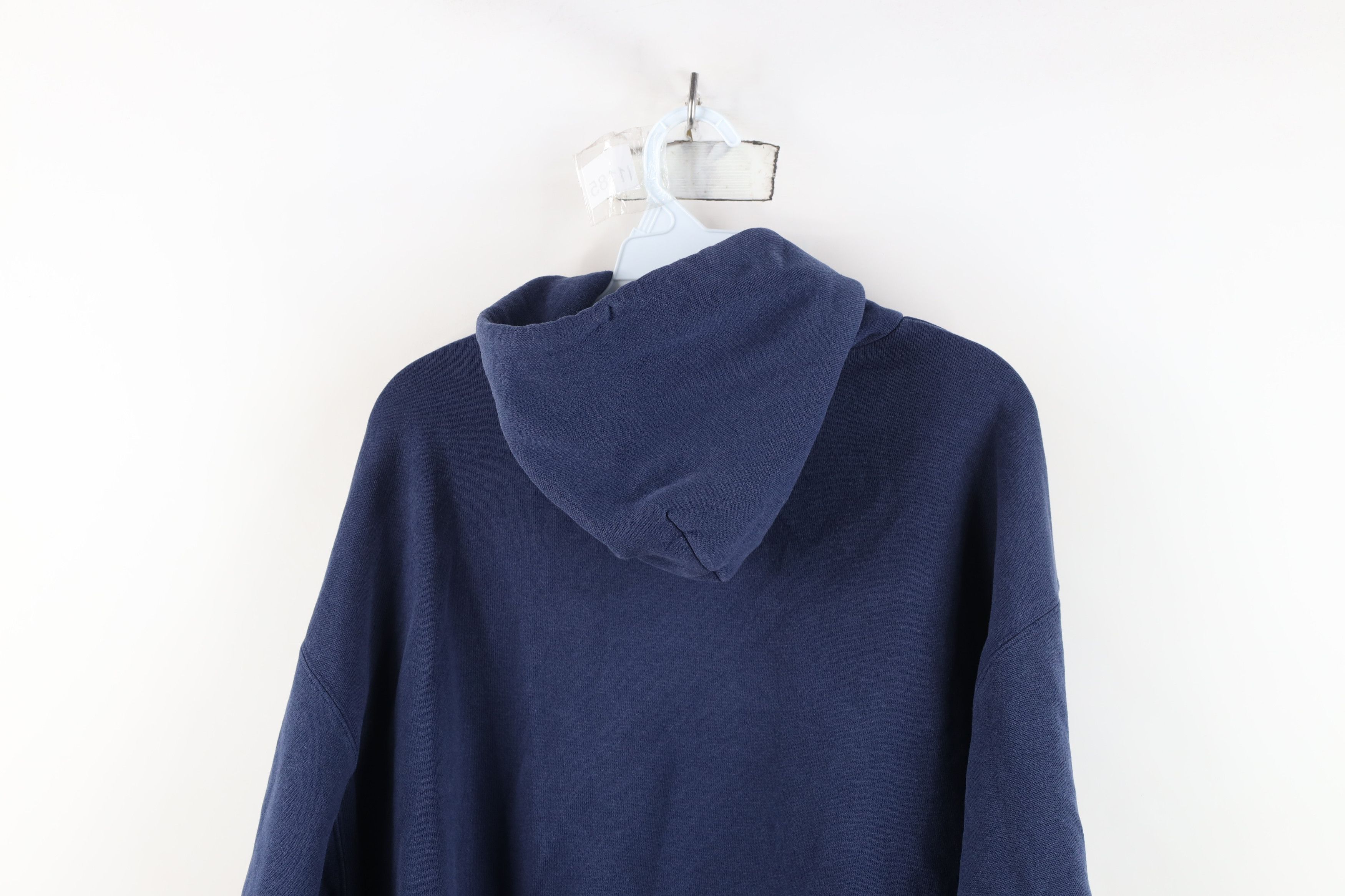Champion Vintage 90s Champion Spell Out Hoodie Sweatshirt Navy Blue Size US XL / EU 56 / 4 - 13 Thumbnail