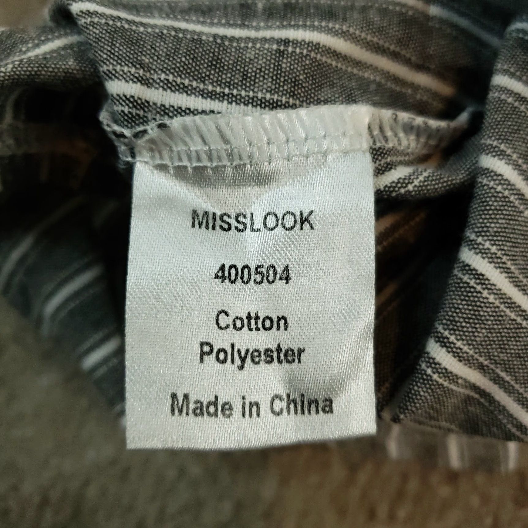 Vintage Misslook Dress Womens Small Gray White Striped Ruffles Flowy Tie Straps Size S / US 4 / IT 40 - 6 Thumbnail