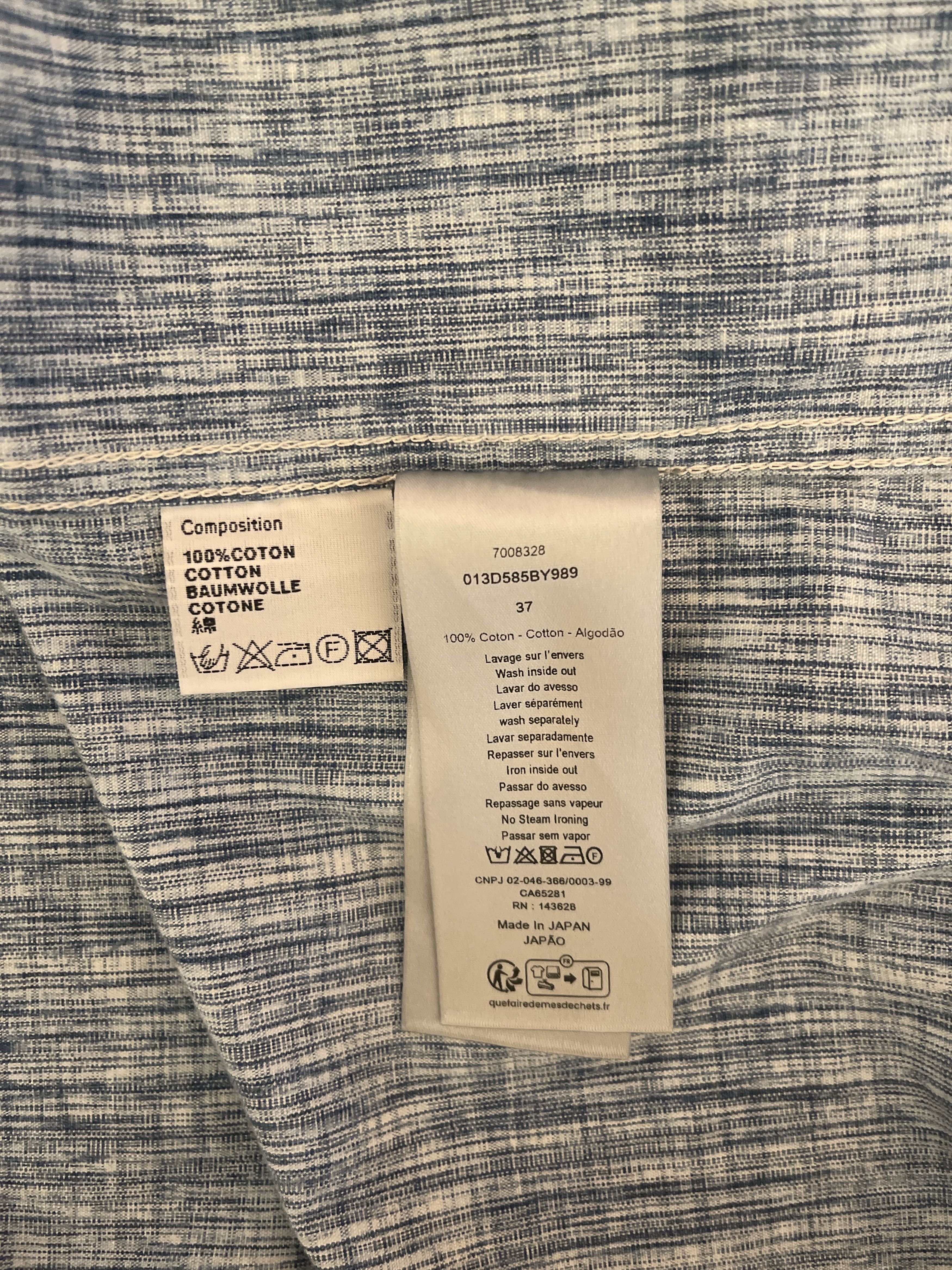 Dior Dior Oblique Kasuri Cotton Denim Overshirt Size US S / EU 44-46 / 1 - 7 Thumbnail