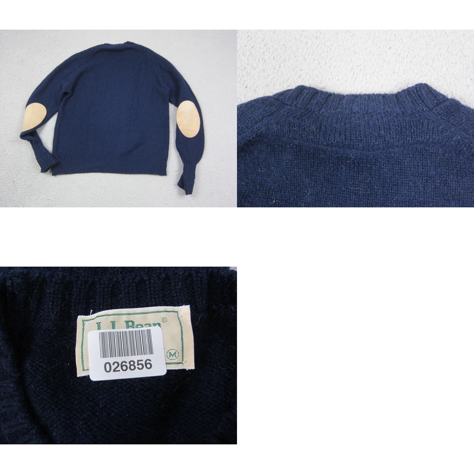 Vintage VINTAGE L.L.Bean Sweater Mens M Blue Lambswool Camel Hair Elbow Patch 70s Pullover Cardigans? Size US M / EU 48-50 / 2 - 8 Thumbnail