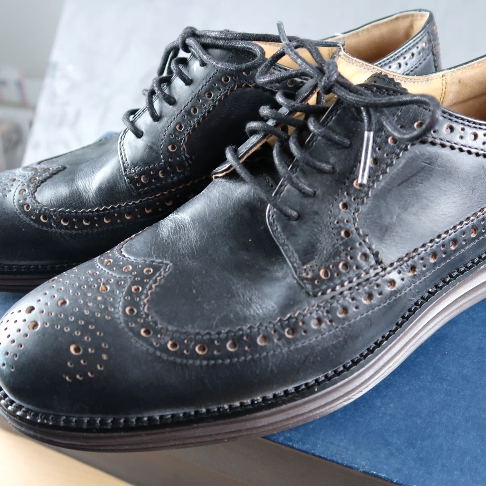 Cole Haan Cole Haan LunarGrand Long Wing Tip Leather Black Brown Men 9 M Sneaker Shoes Brand New Size US 9 / EU 42 - 3 Thumbnail