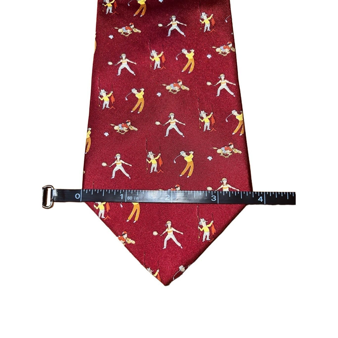 Salvatore Ferragamo Salvatore Ferragamo Red Sports Players Print Handmade Neck Tie Size ONE SIZE - 2 Thumbnail