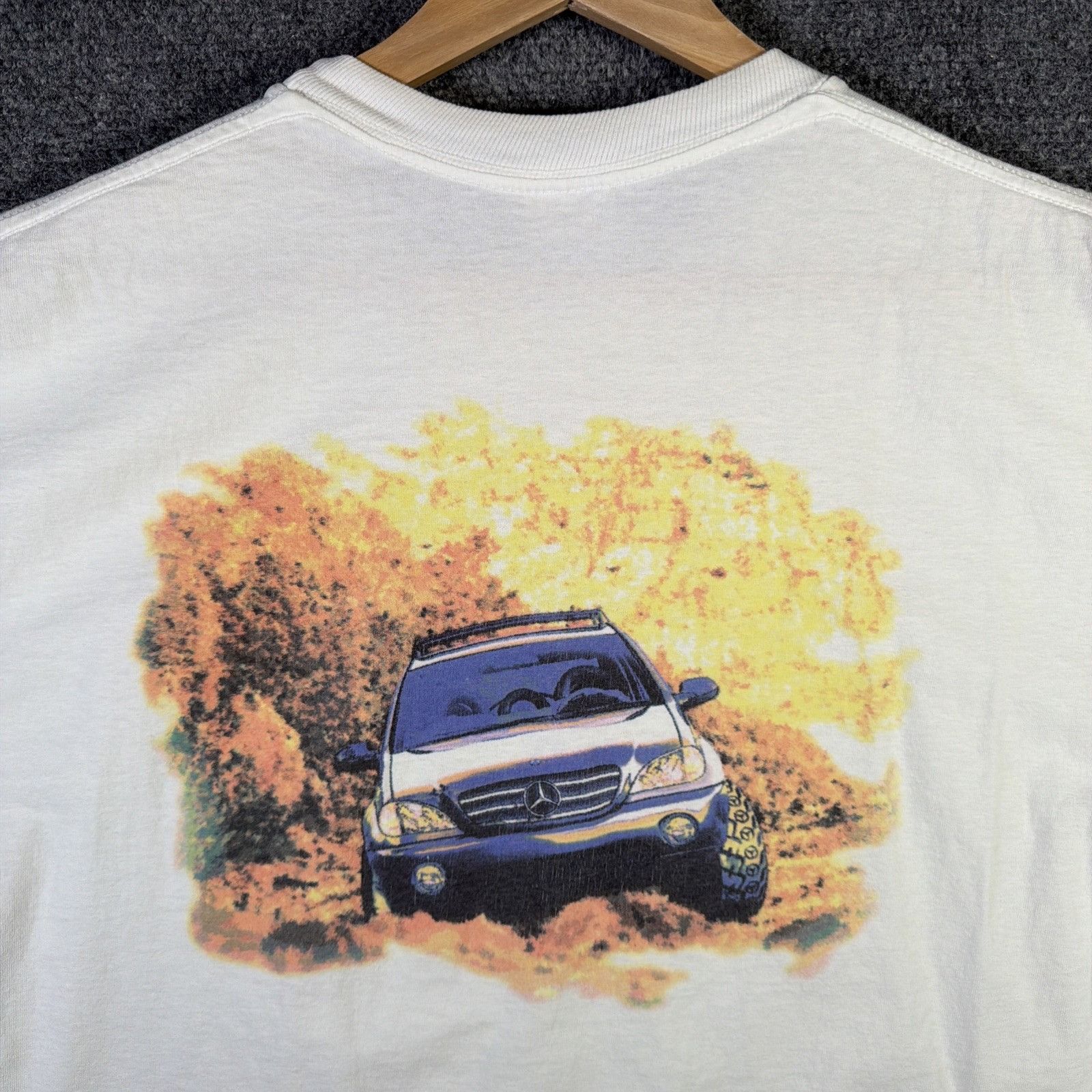Mercedes-Benz Vintage Mercedes Benz Shirt Mens XL White 90s Offroad Car Size US XL / EU 56 / 4 - 7 Thumbnail