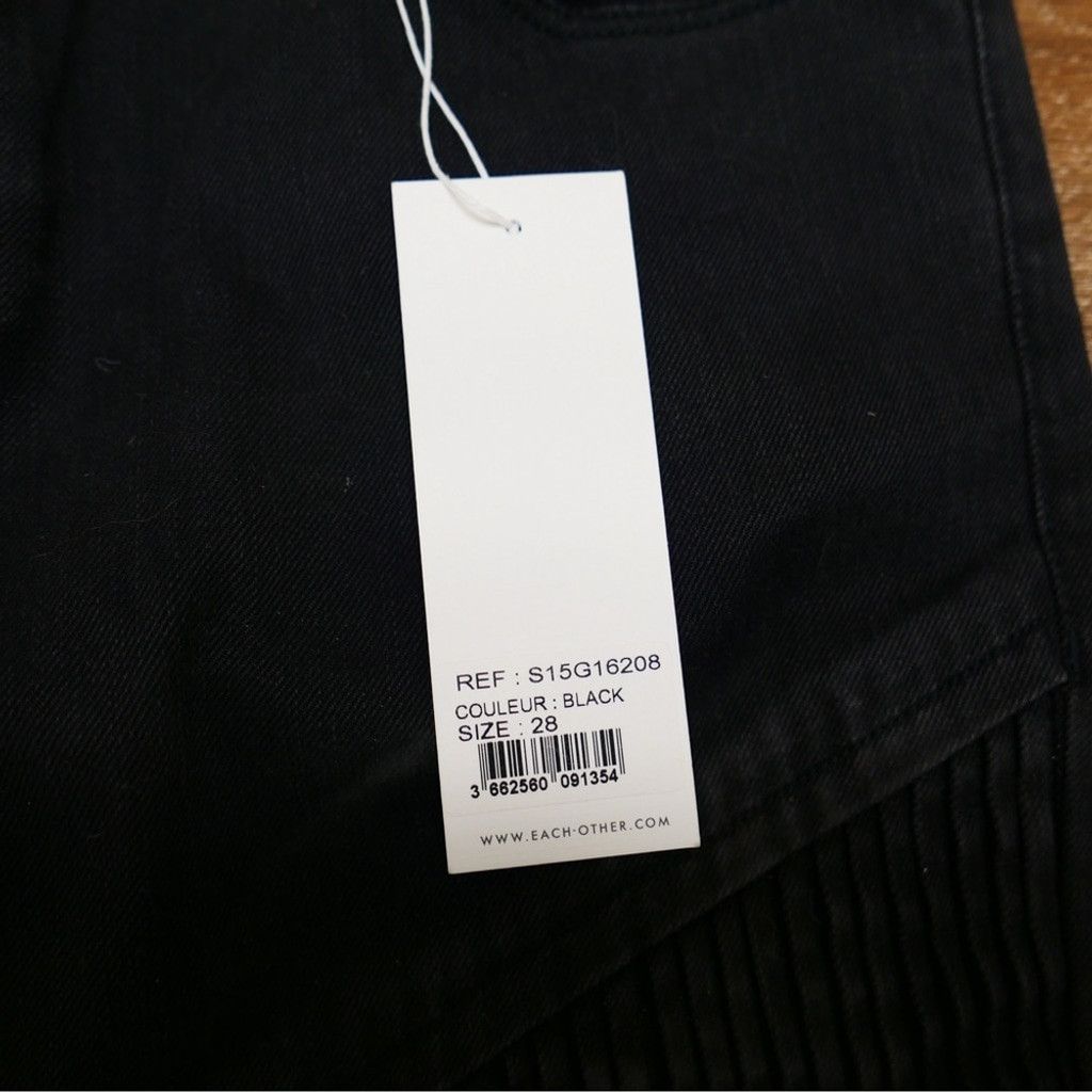 EACH x OTHER Each x Other Pleat Moto Jeans in Black Size 28" / US 6 / IT 42 - 6 Thumbnail