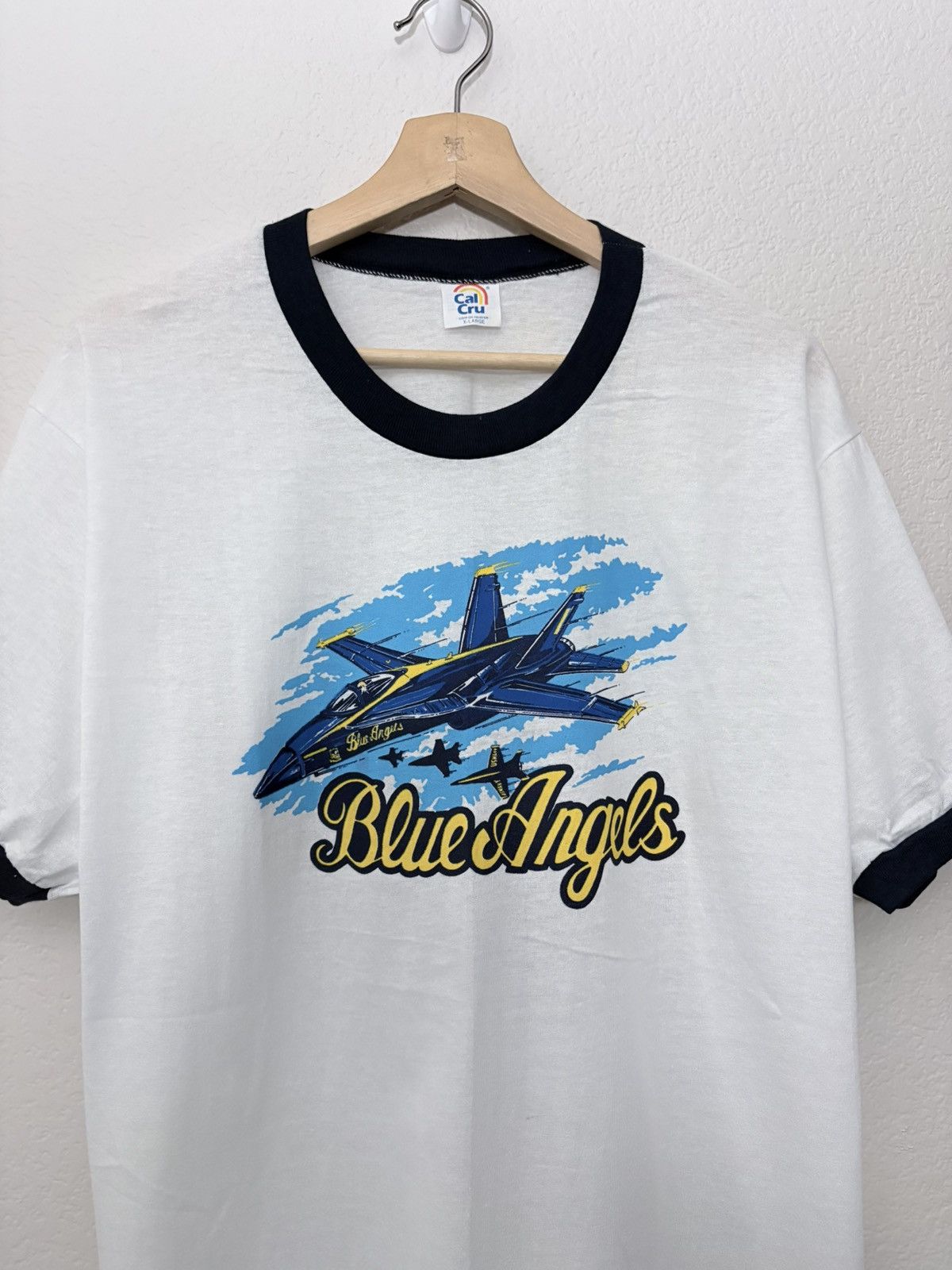 Vintage 80’s Blue Angels Vintage Ringer Tee Shirt Size US L / EU 52-54 / 3 - 2 Thumbnail
