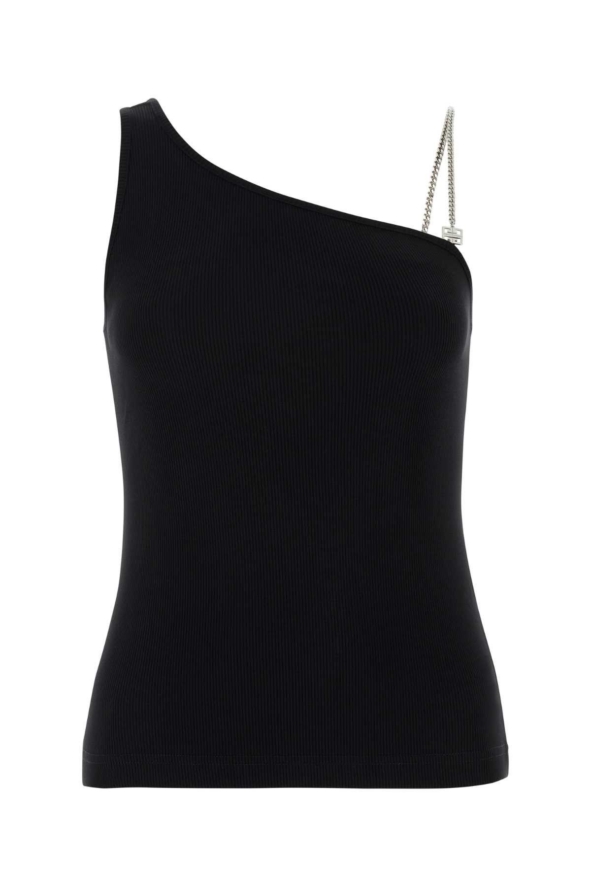 image of Givenchy Black Stretch Cotton Top, Women's (Size Medium)
