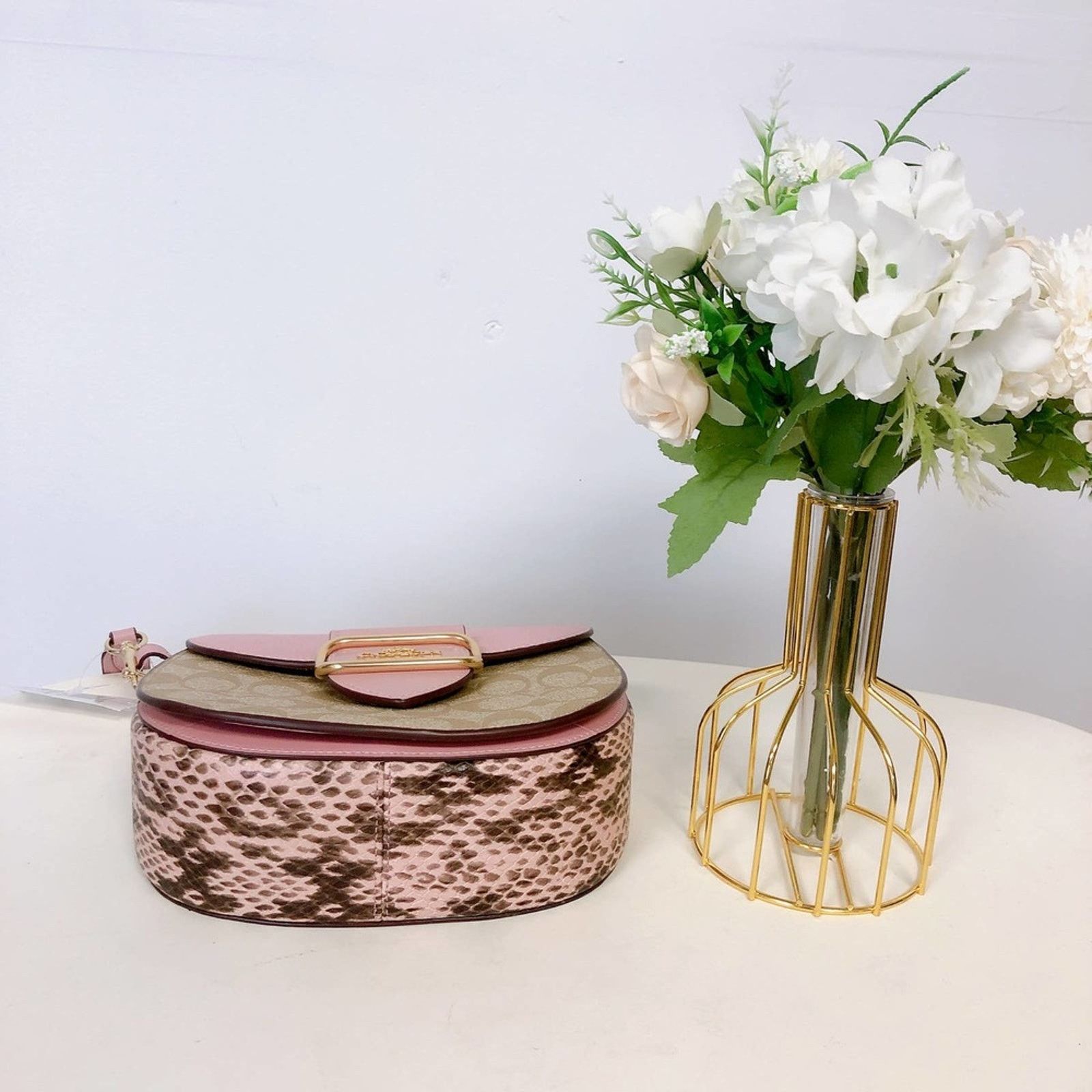 Coach Coach CF410 Morgan Saddle Bag In Signature Canvas In Pink Size ONE SIZE - 6 Thumbnail