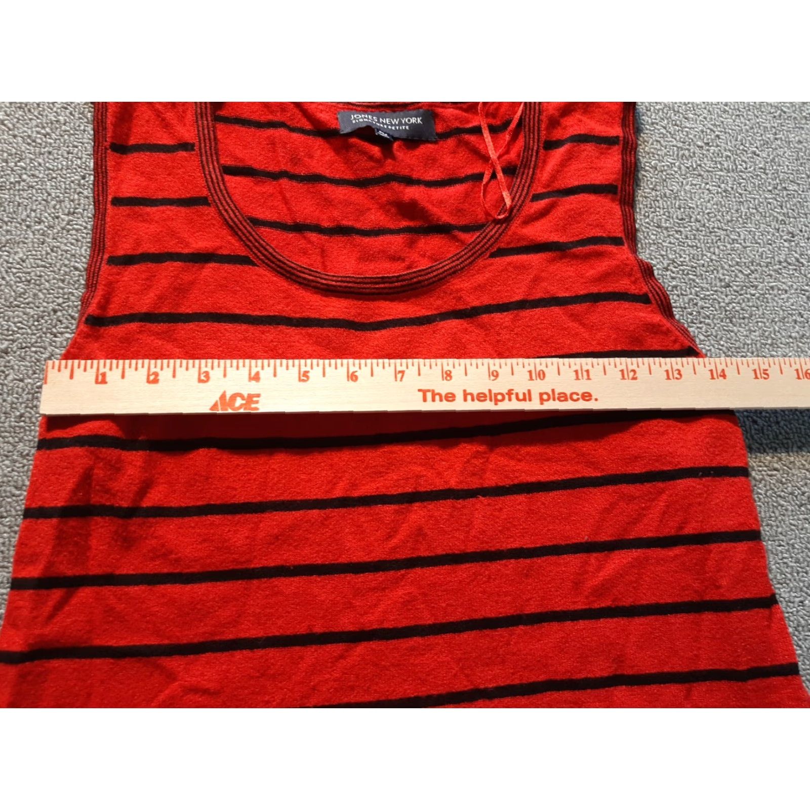 Jones New York VINTAGE Jones New York Womens Sweater Petite PM Red Knit Sleeveless Cable-Knit Plaid Pullover Small? Size M / US 6-8 / IT 42-44 - 5 Thumbnail