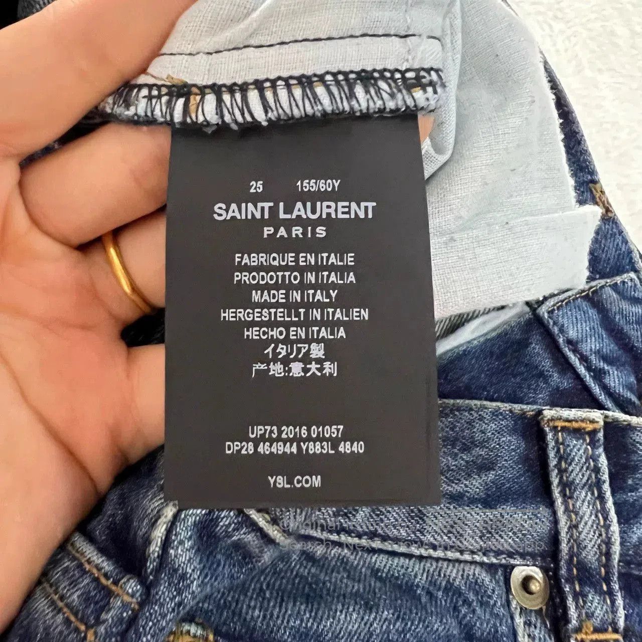 Saint Laurent Paris Saint Laurent Sequined Denim Pants Size 25. Size 25" / US 0 / IT 36 - 5 Thumbnail