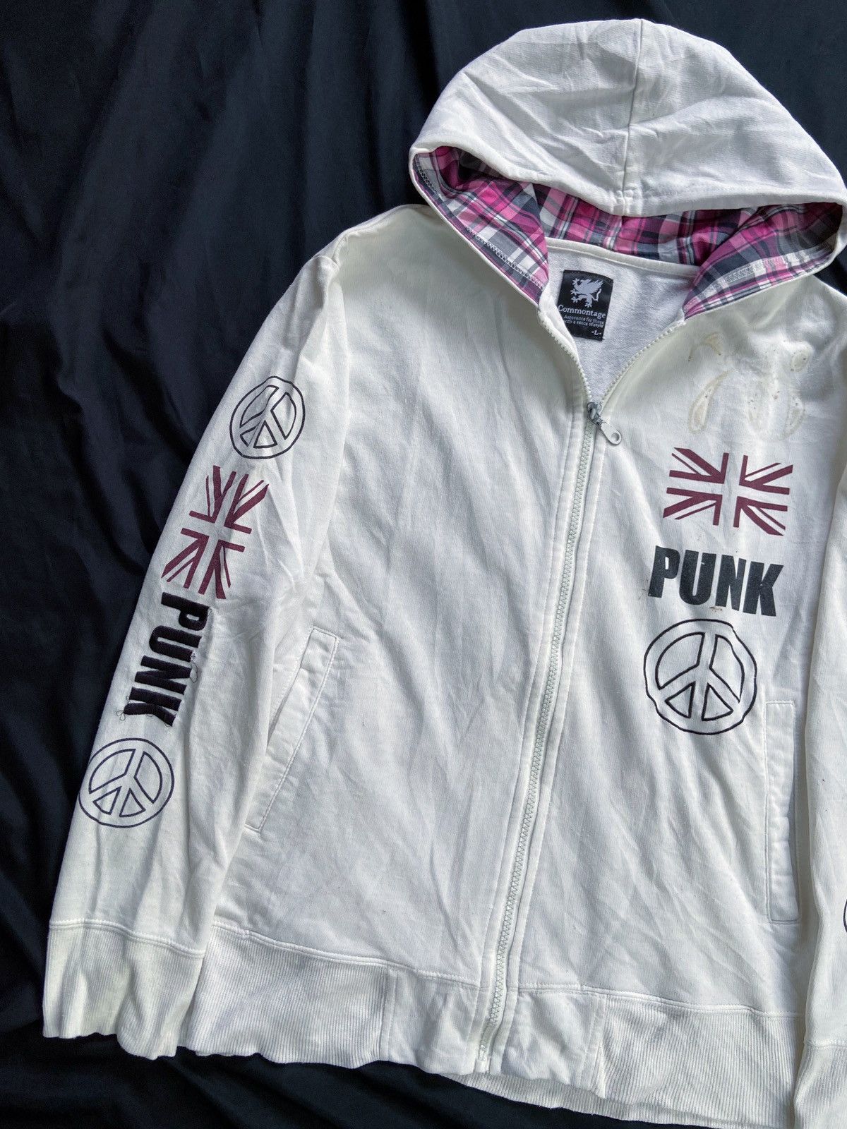 Japanese Brand COMMONTAGE PUNK 76 TRASHED ZIP HOODIE Size US M / EU 48-50 / 2 - 4 Thumbnail