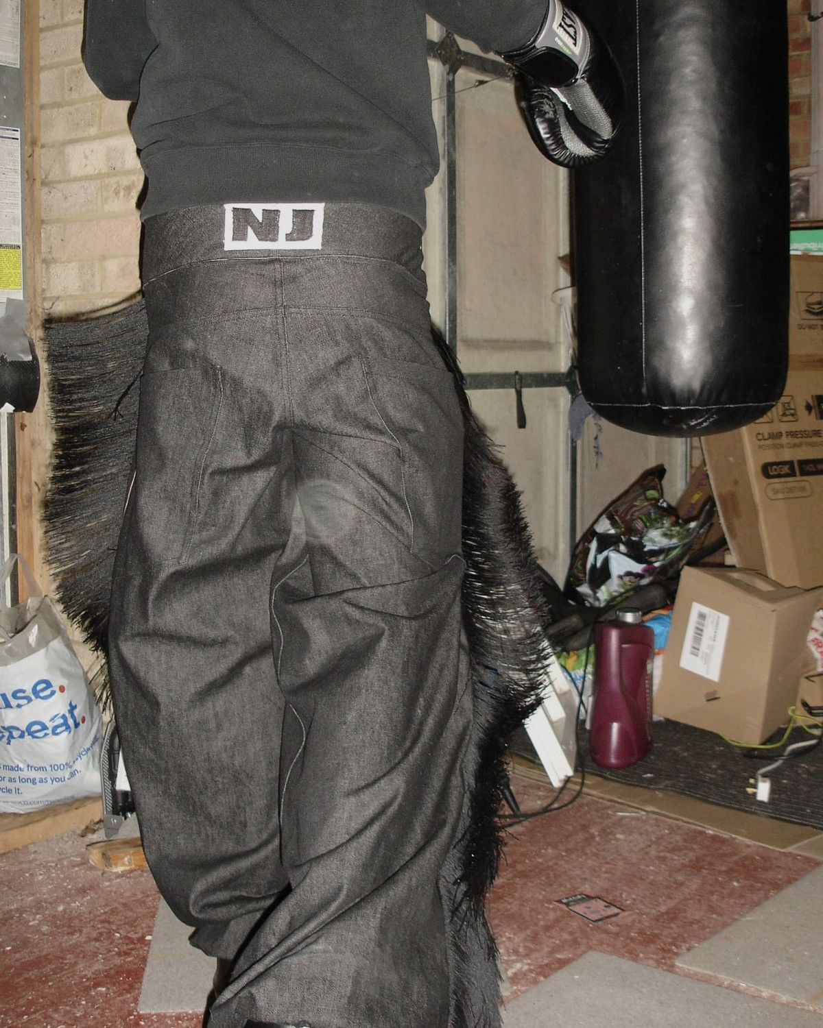Handmade Boxing-Inspired Baggy Jeans Size US 32 / EU 48 - 1 Thumbnail