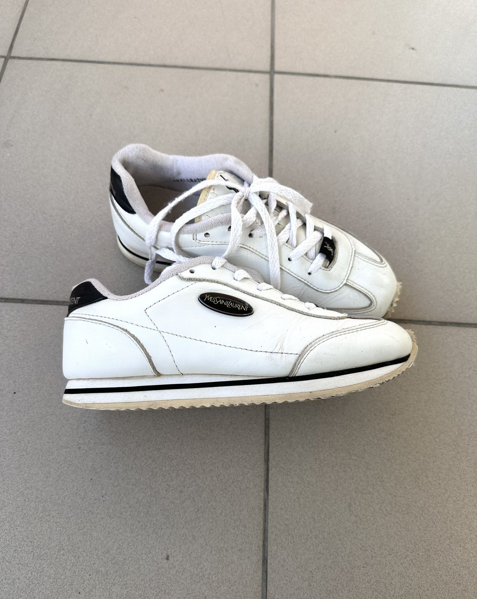 Vintage Vintage Yves Saint Laurent leather trainers sneakers Size US 8 / IT 38 - 1 Thumbnail