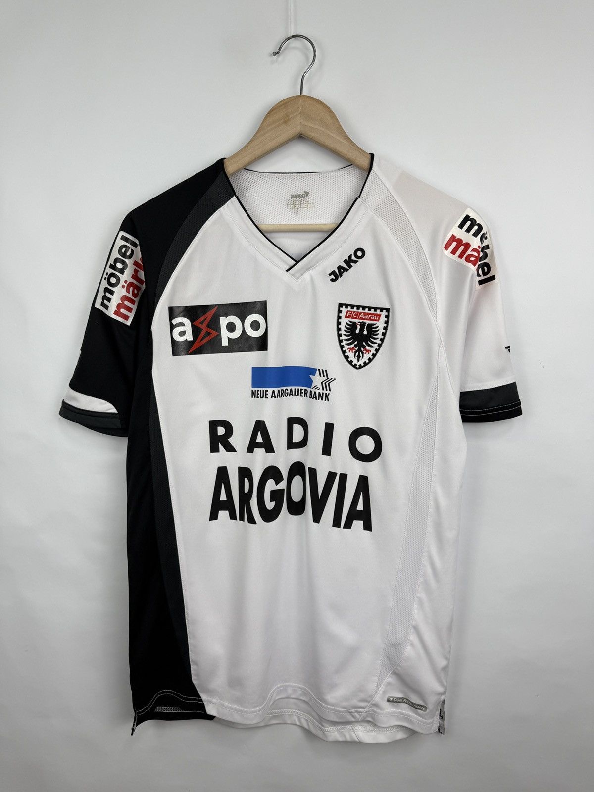 Diadora 🇨🇭Vintage 2006 FC Aarau JAKO Football Home Jersey Switzerland Size US S / EU 44-46 / 1 - 3 Thumbnail