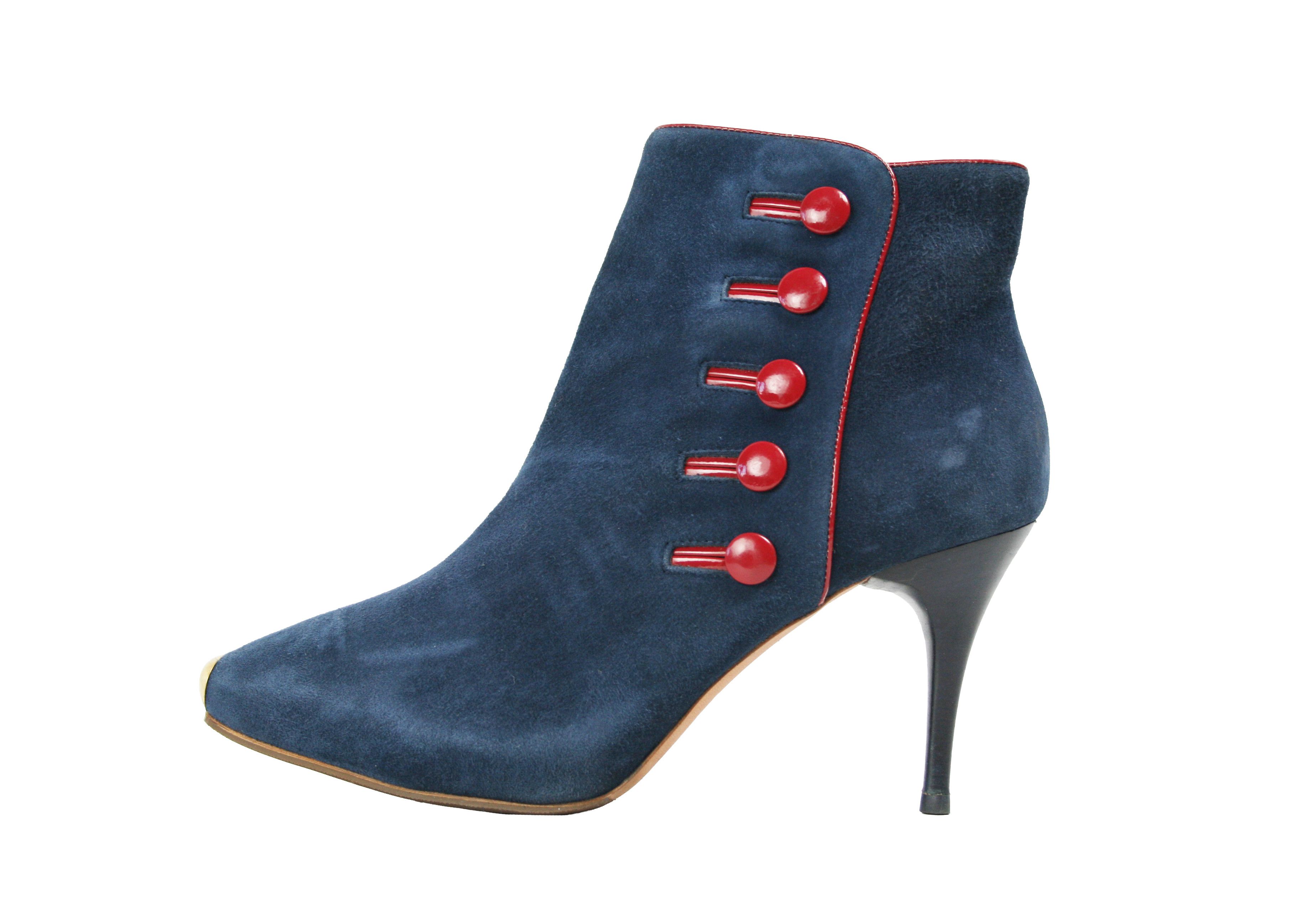 Alexander McQueen 00S Napoleon Y2K Ankle Suede Boots Vintage Size US 7.5 / IT 37.5 - 2 Thumbnail