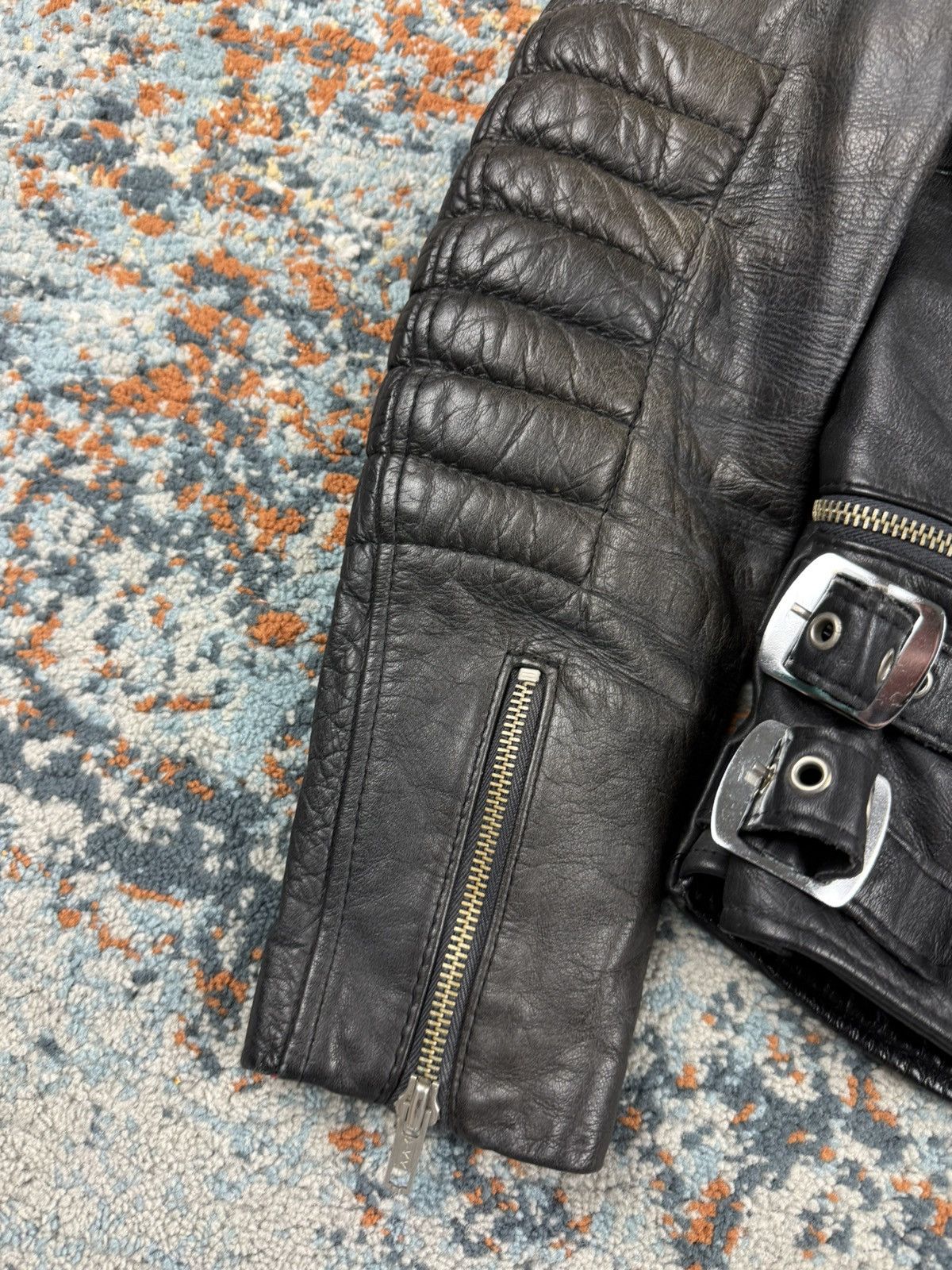 Vintage Vintage 90s Real Leather Racing ramones biker jacket cropped Size S / US 4 / IT 40 - 15 Thumbnail