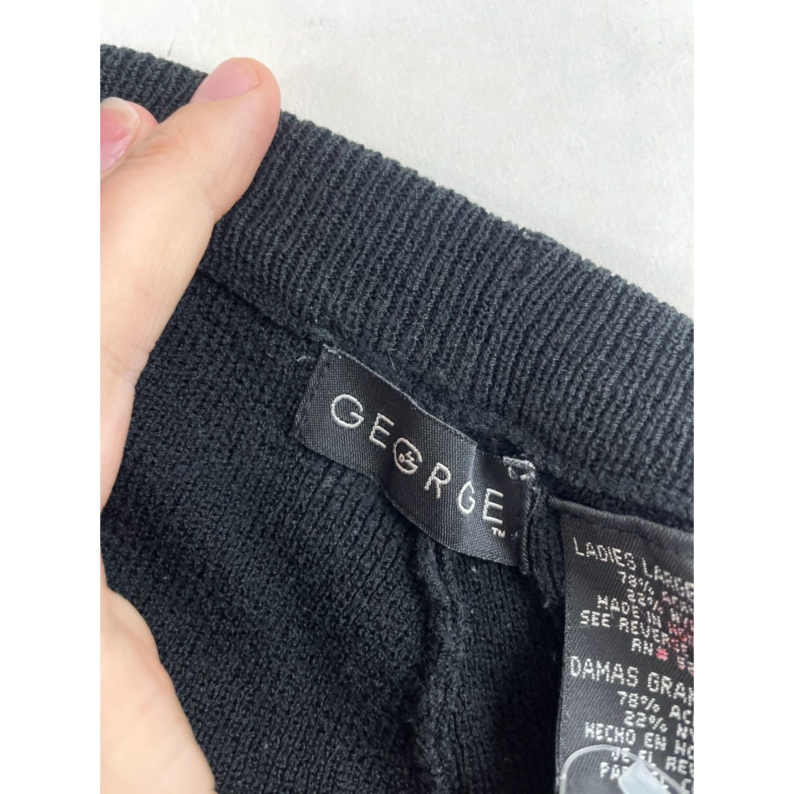 George George Pants Women's Large Black Pull On Dress Pants High Rise Size L / US 10 / IT 46 - 7 Thumbnail