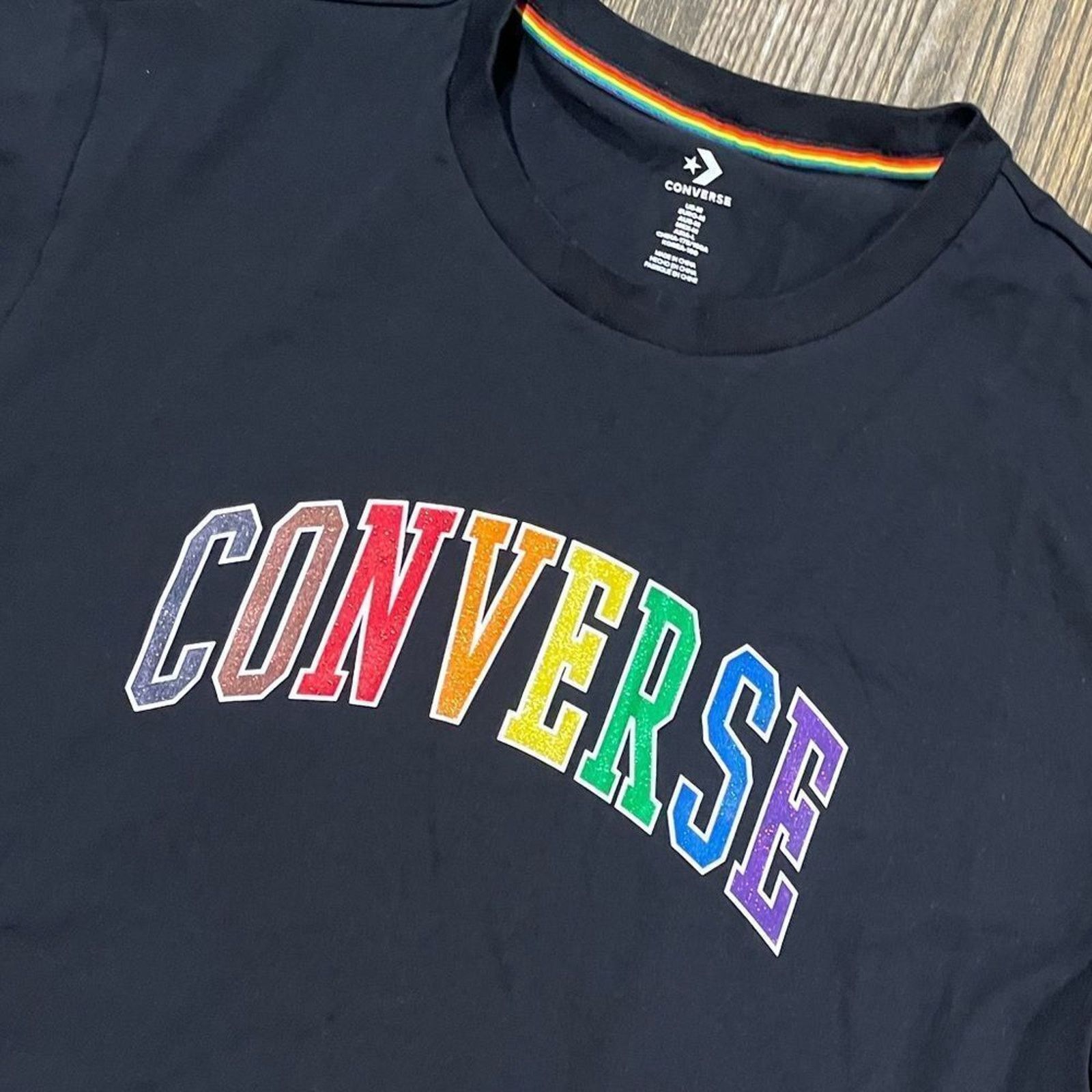Converse NWOT Converse Pride T-Shirt Pullover Lightweight Black M Size M / US 6-8 / IT 42-44 - 4 Thumbnail