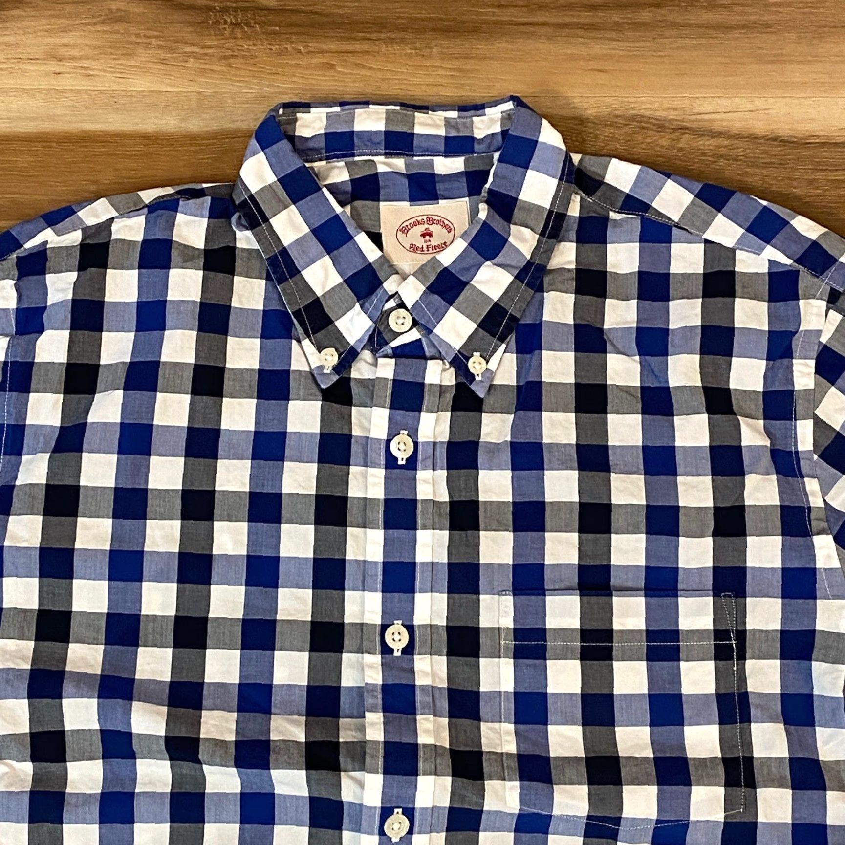 Brooks Brothers Brooks Brothers Shirt mens Medium Button Down Shirt Gingham Check Blue Fleece Adult Medium Sleeve Long Button-Up Casual Mens Shirt Womens? Size US M / EU 48-50 / 2 - 2 Thumbnail