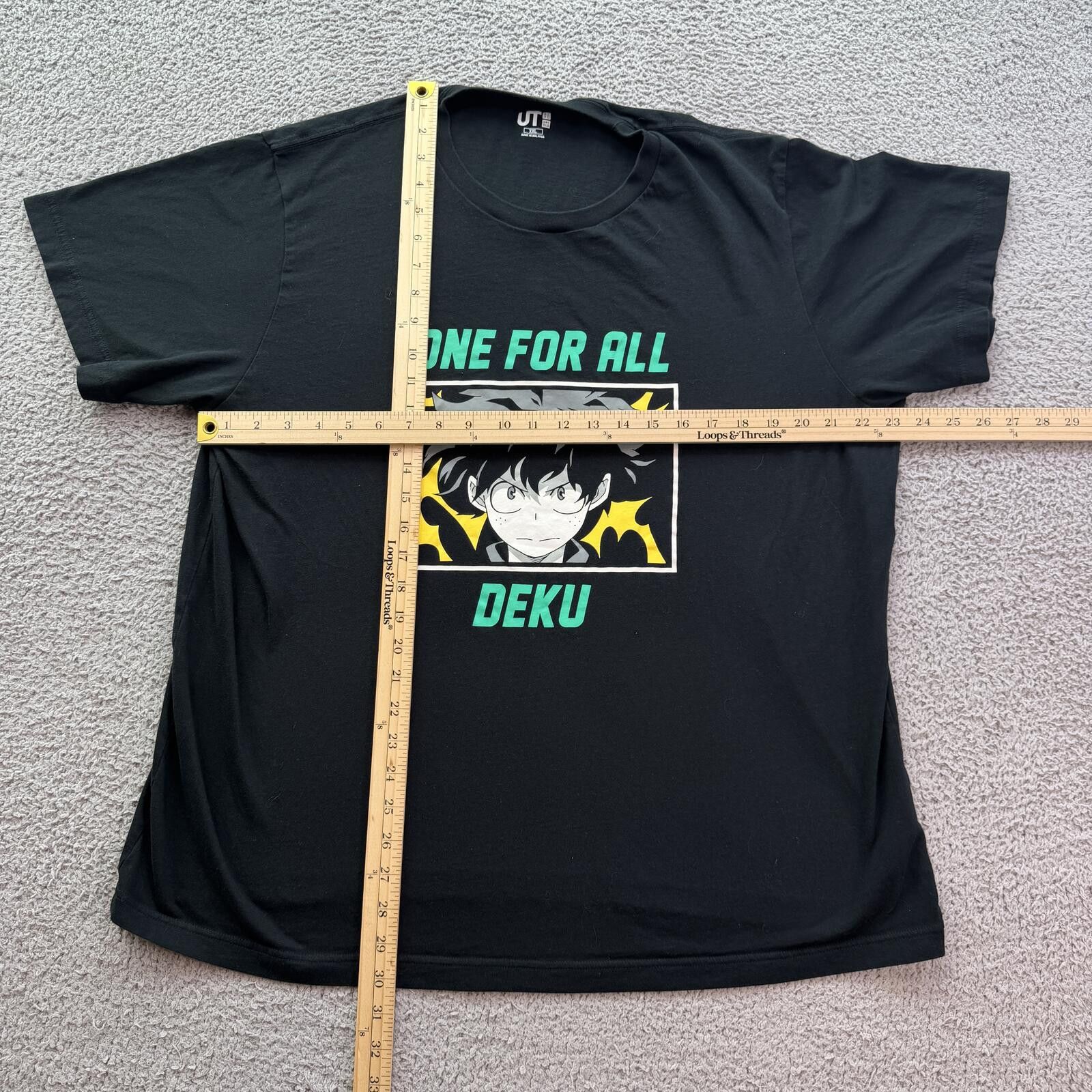 Uniqlo My Hero Academia Deku Uniqlo UT Anime T Shirt Black XXL Size US XXL / EU 58 / 5 - 3 Thumbnail
