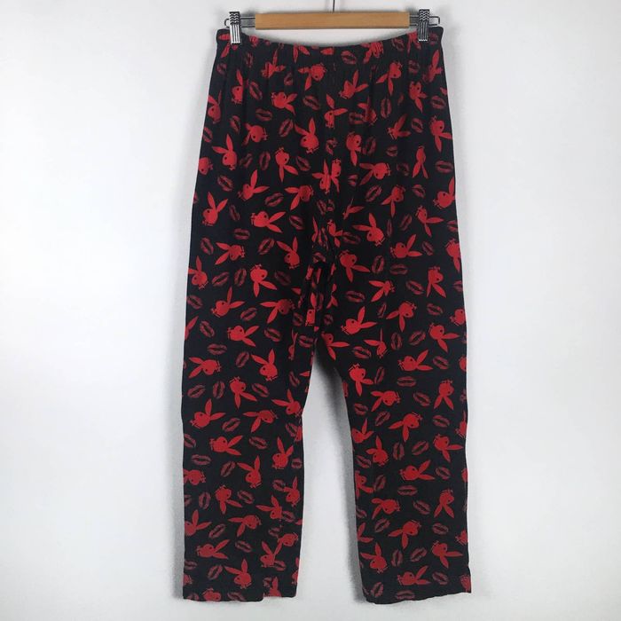 Playboy Y2K Playboy Bunny Pajama Pants Sleep Bottoms Black Small Vtg