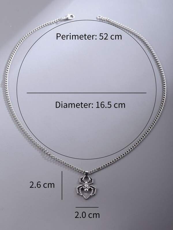 Jewelry x Vintage Spider Retro Pendant Y2K Necklace Chain in Silver, Men's