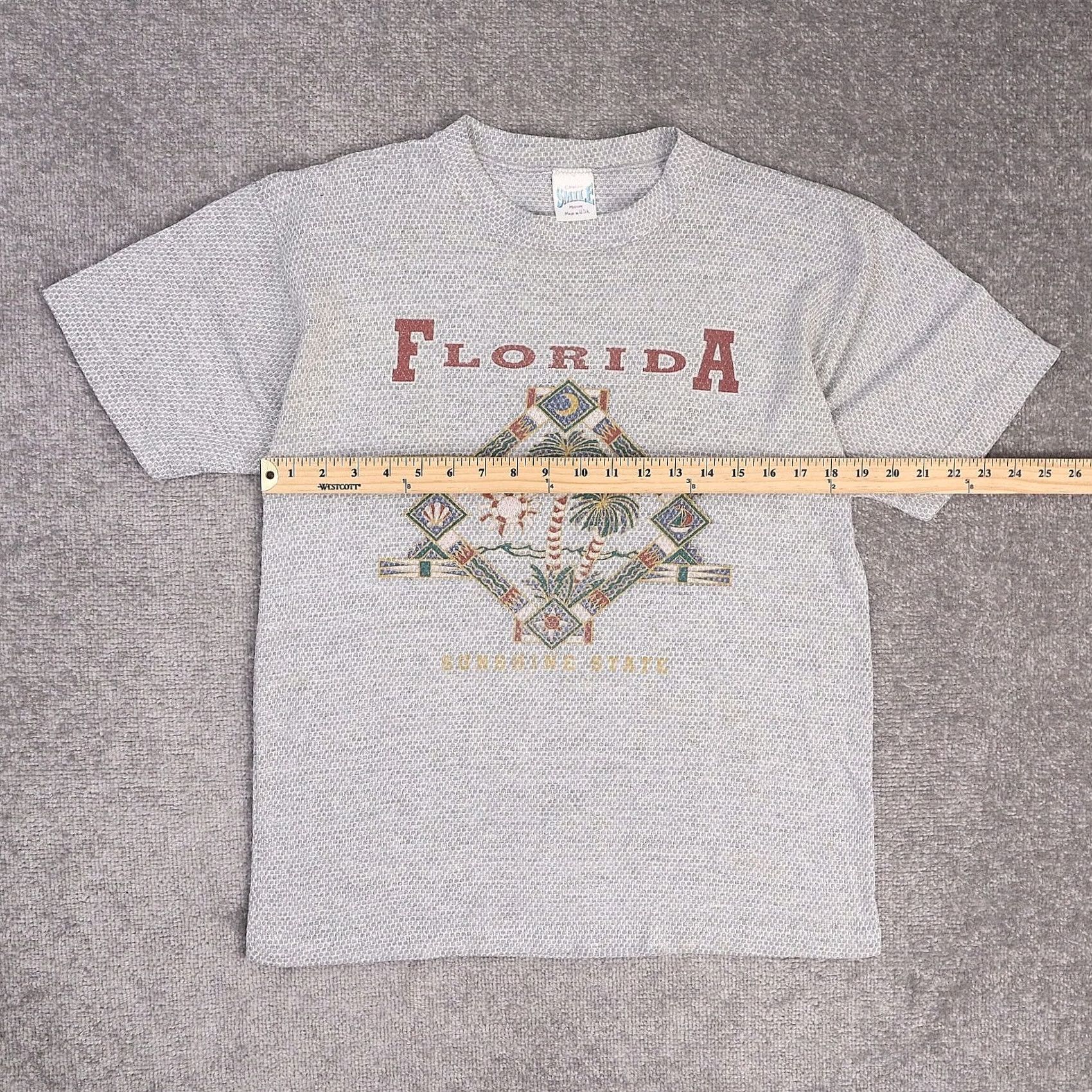 Vintage VINTAGE Florida USA Sunshine State T-Shirt Gray Short Sleeve Crew Neck M Men VTG 80s 90s Cotton Shirt Size US M / EU 48-50 / 2 - 4 Thumbnail