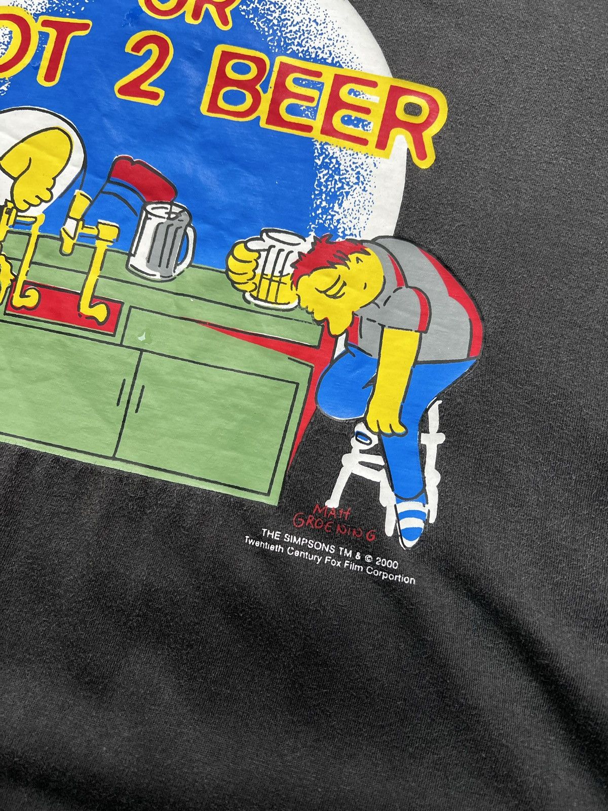 Vintage VINTAGE RETRO 90s Simpson t-shirt TWO BEER OR NOT TWO BEER Size US XL / EU 56 / 4 - 4 Thumbnail