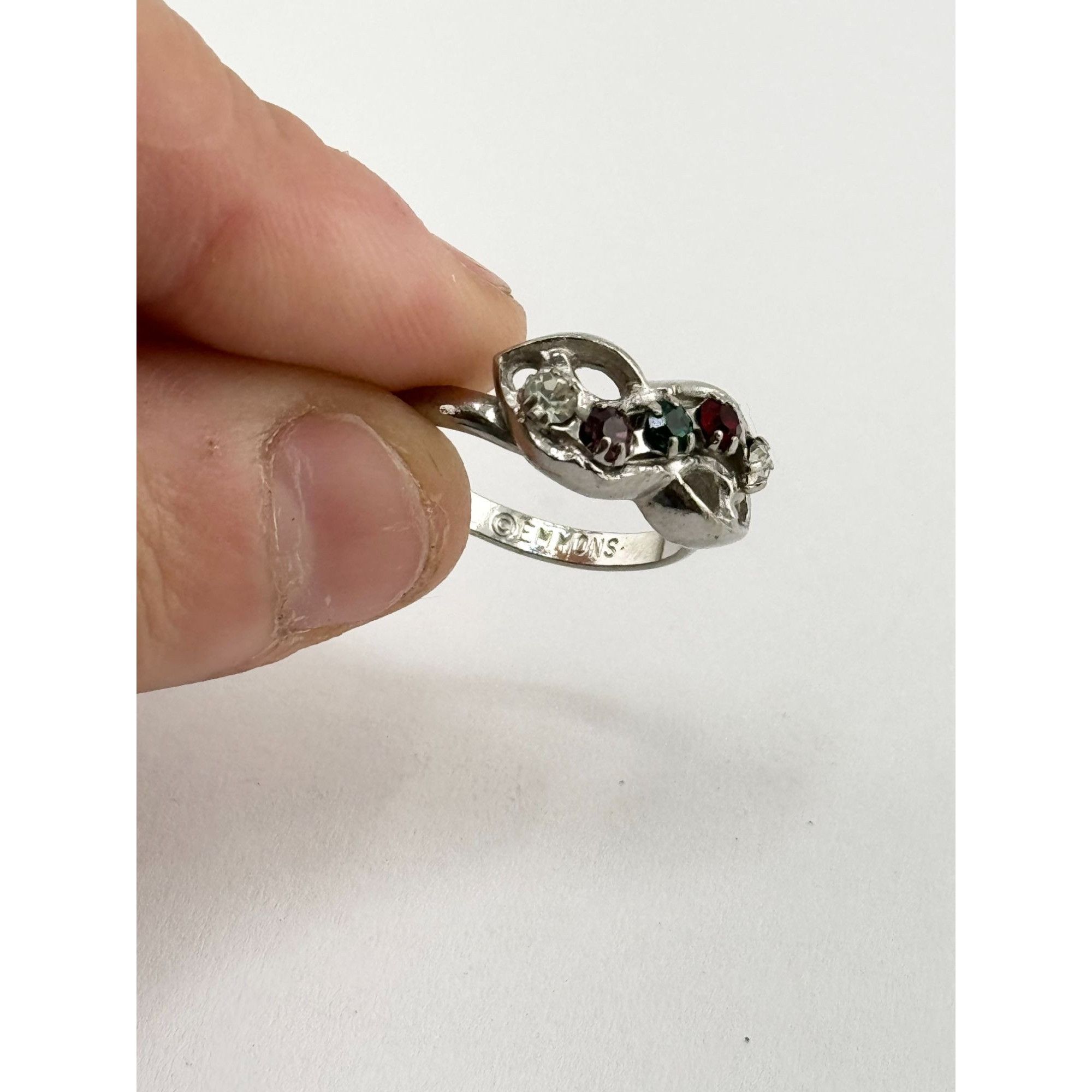 Vintage Vintage Emmons silver rhinestone adjustable ring Size ONE SIZE - 4 Thumbnail