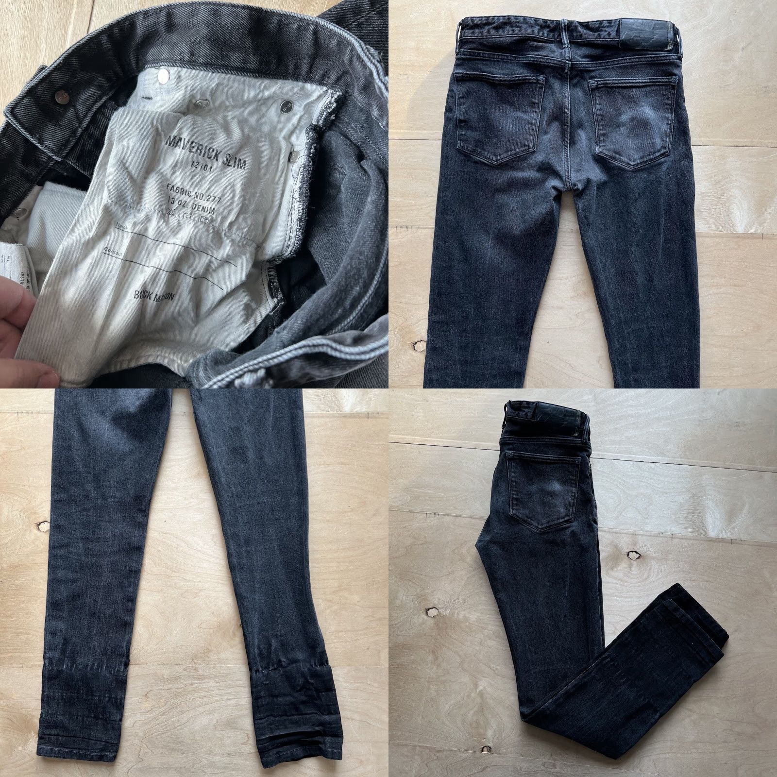 Buck Mason Buck Mason Maverick Slim Jeans 31x32 Black Minimalist Denim 5-Pocket Buck Mason Mens Jeans Retro Western USA 90s Size US 31 - 8 Thumbnail