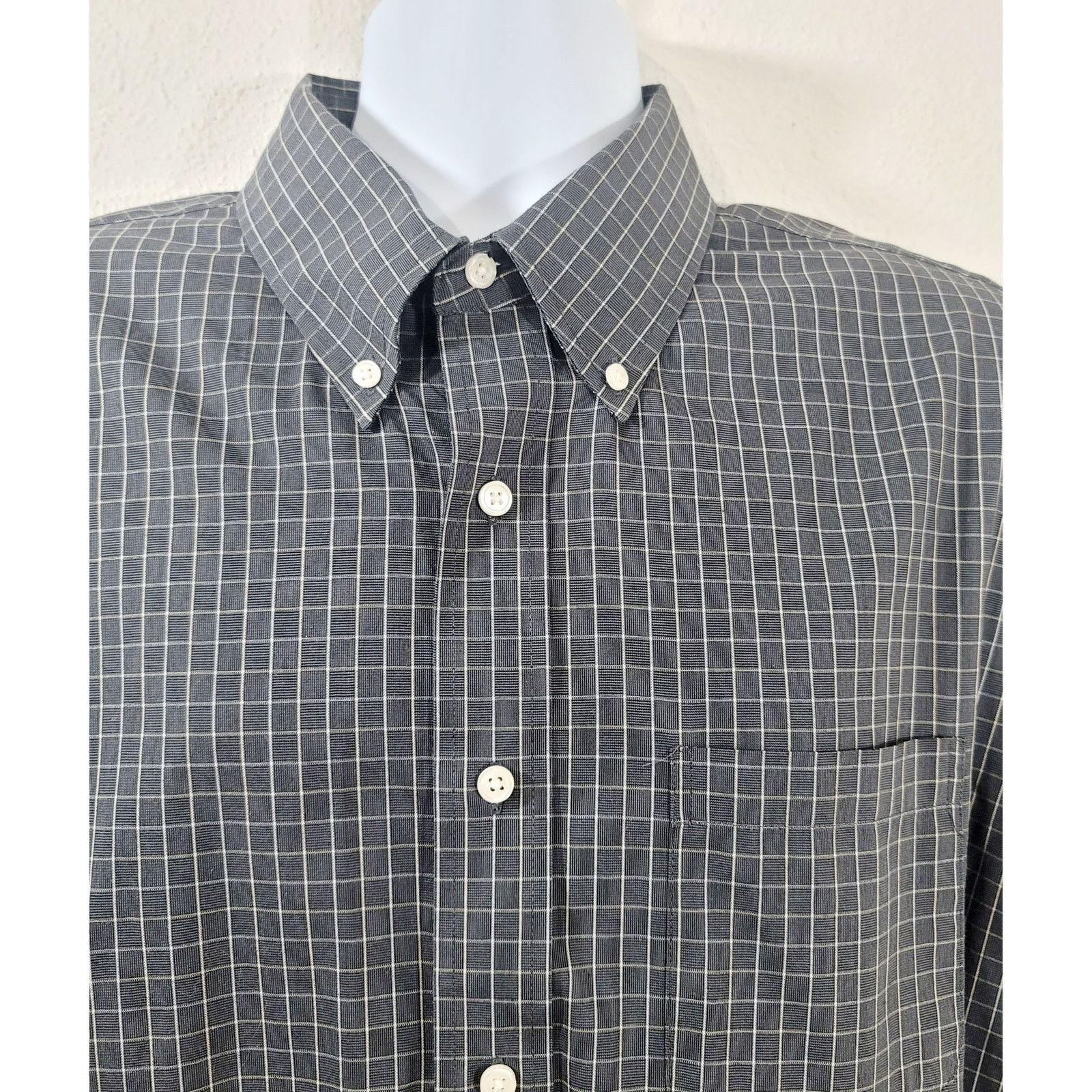 Arrow Arrow Gray Check Button Down Collar Button Shirt XL 17 17.5 Size US XL / EU 56 / 4 - 5 Thumbnail