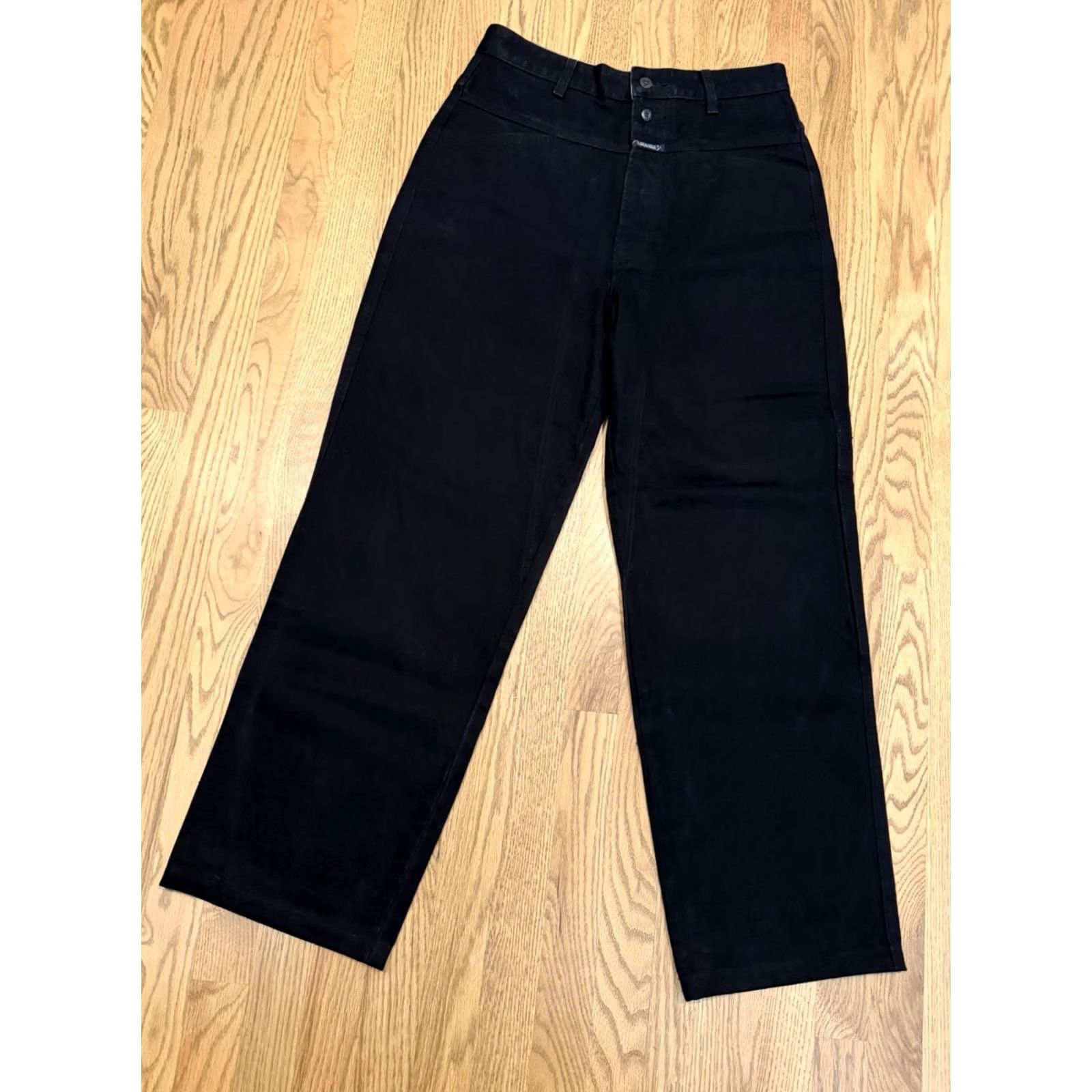 Denime VINTAGE Girbaud Jeans Men 31 30x30 Black Denim 5-Pocket Wide-Leg 90s Retro Baggy Classic Style Mens Size US 31 - 4 Thumbnail