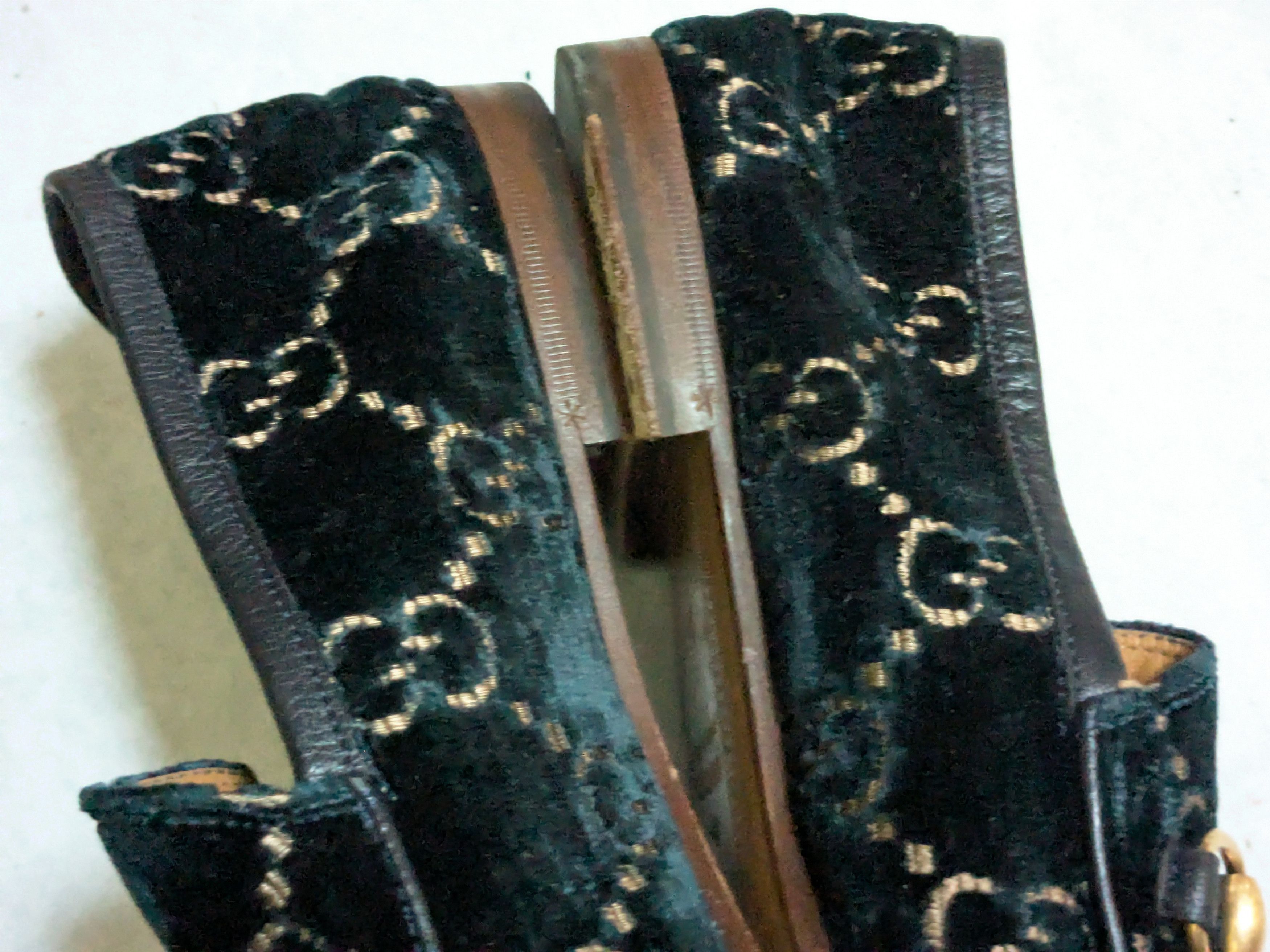 Gucci Gucci Horsebit Loafers Blue Velvet Monogram Logo 10.5 Size US 10.5 / EU 43-44 - 9 Thumbnail