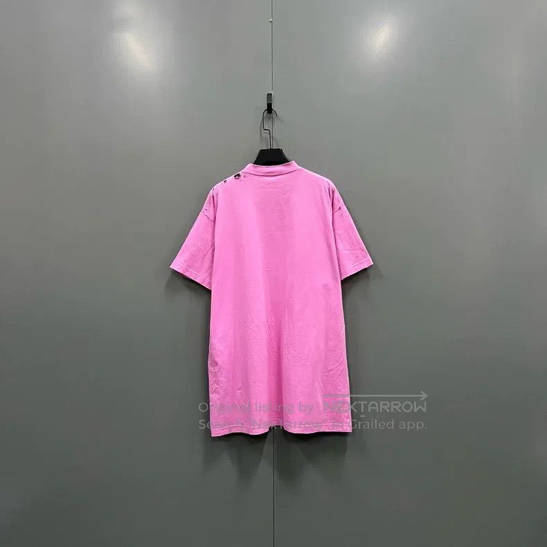 Balenciaga Balenciaga Pink Letter Logo Short Sleeve Size US M / EU 48-50 / 2 - 2 Thumbnail