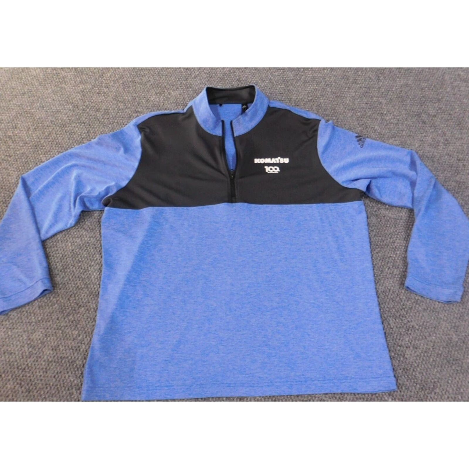 Adidas adidas sweatshirt Men XL blue pullover 1/4 zip knit polyester long sleeve logo zipper Regular Größe XL Men Blue 1/4 Zip Active Outdoor Running Walking Size US XL / EU 56 / 4 - 2 Thumbnail